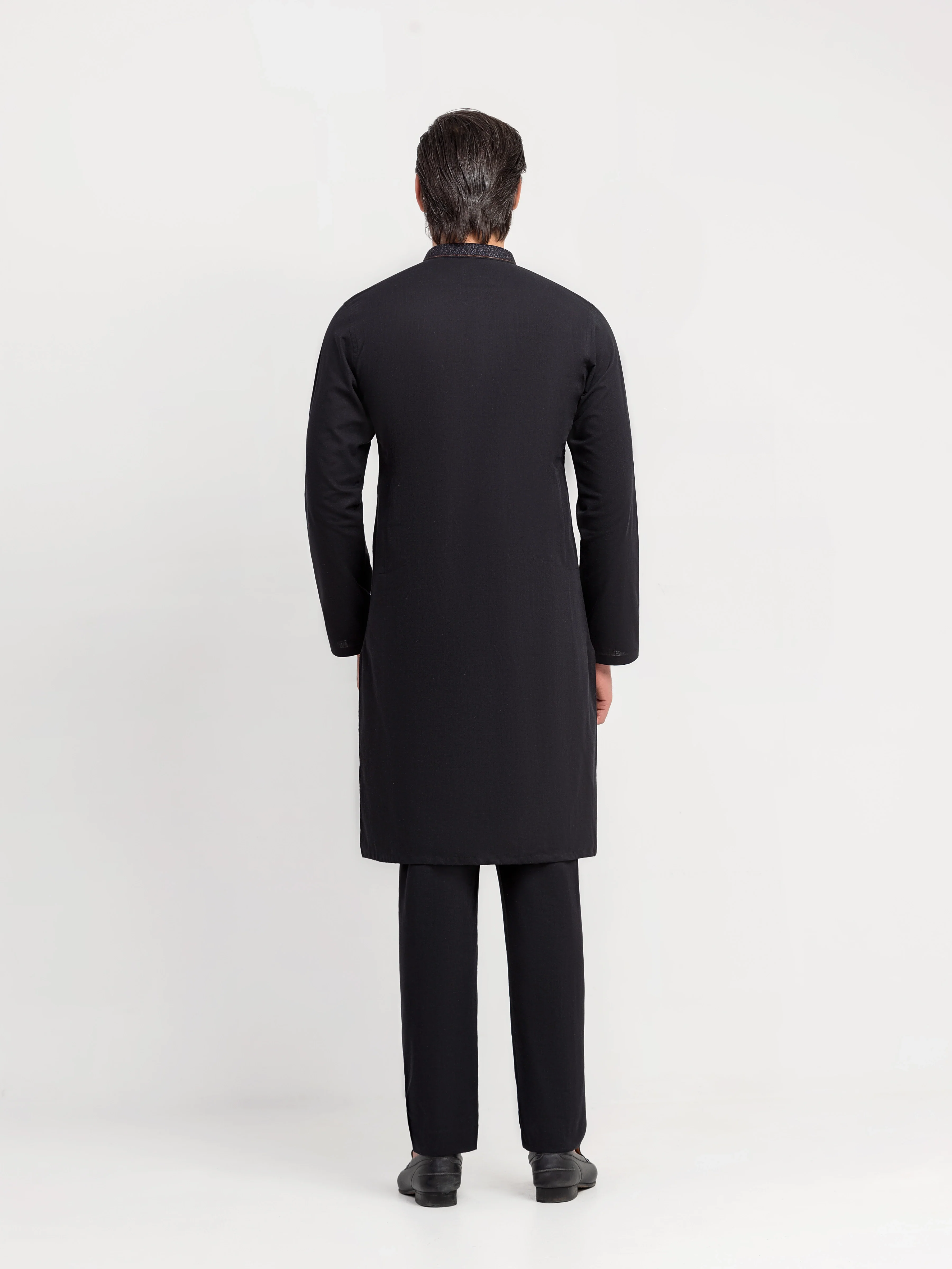 Embroidered Cotton Slub Kurta Pajama - EMTKPT6-104 - Image 5