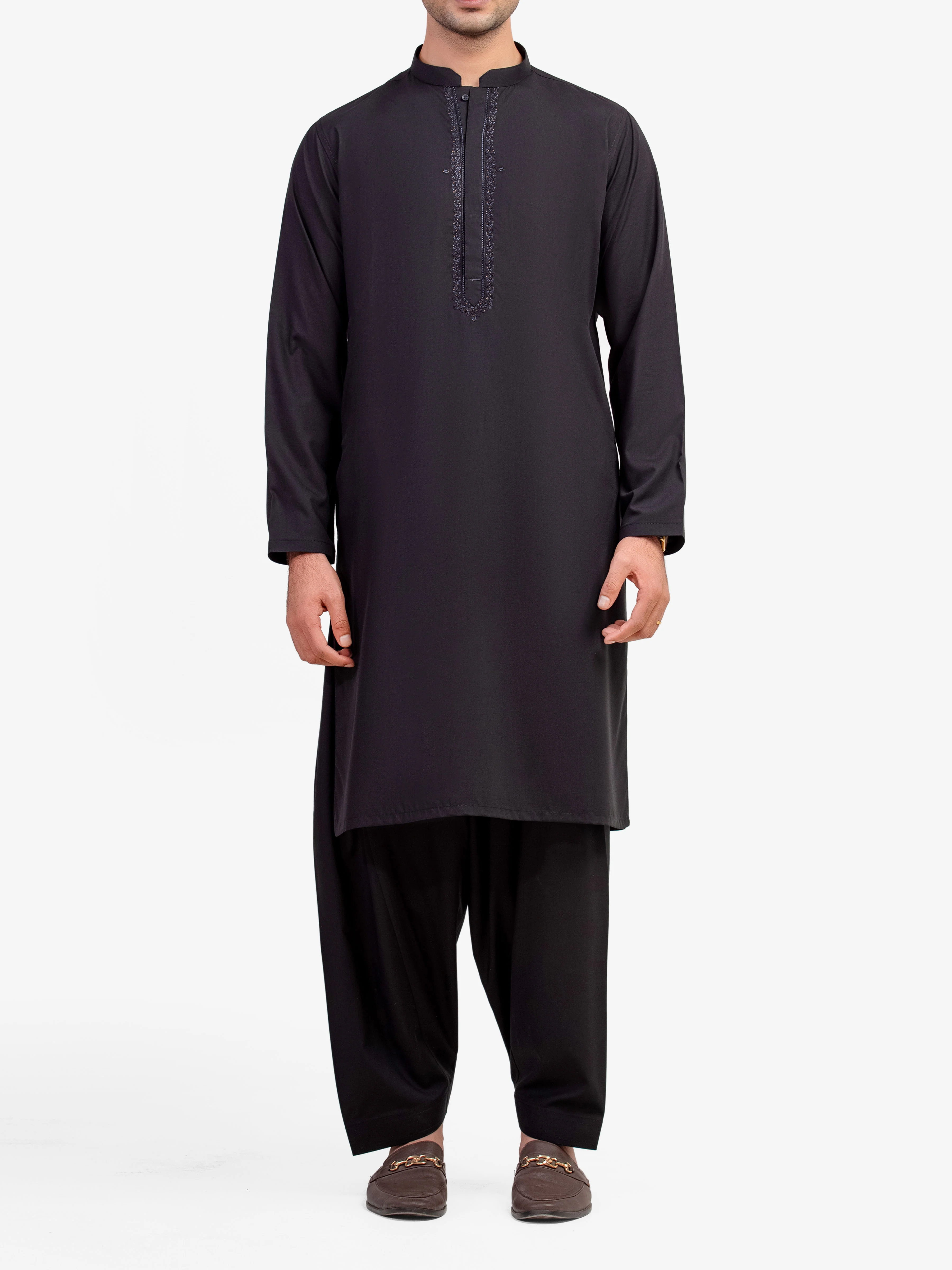 Men's Black Shalwar Kameez - EMTKS5-41171