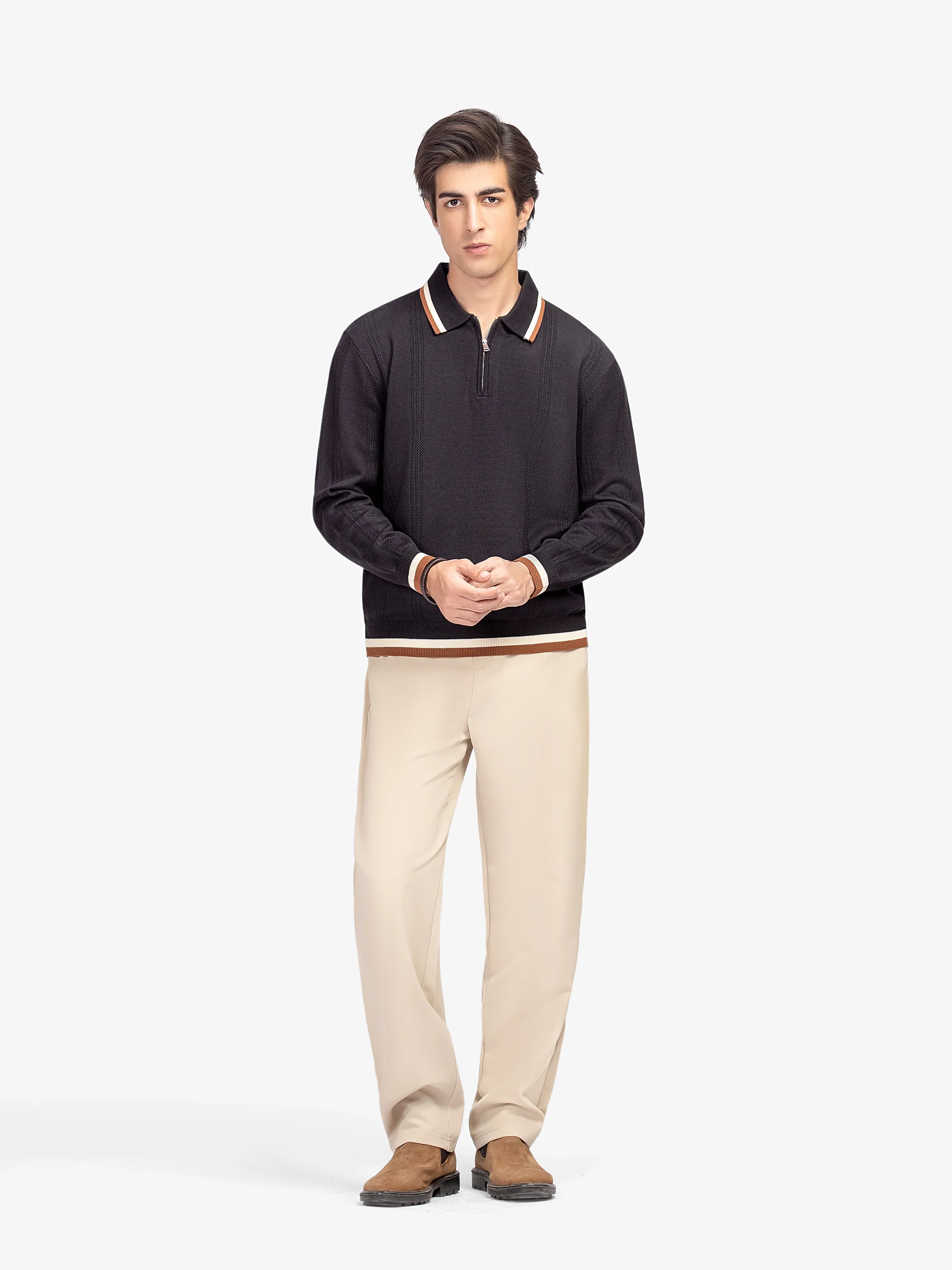 Quarter Zip-Up Sweater - EMTSWT5-018 - Image 3
