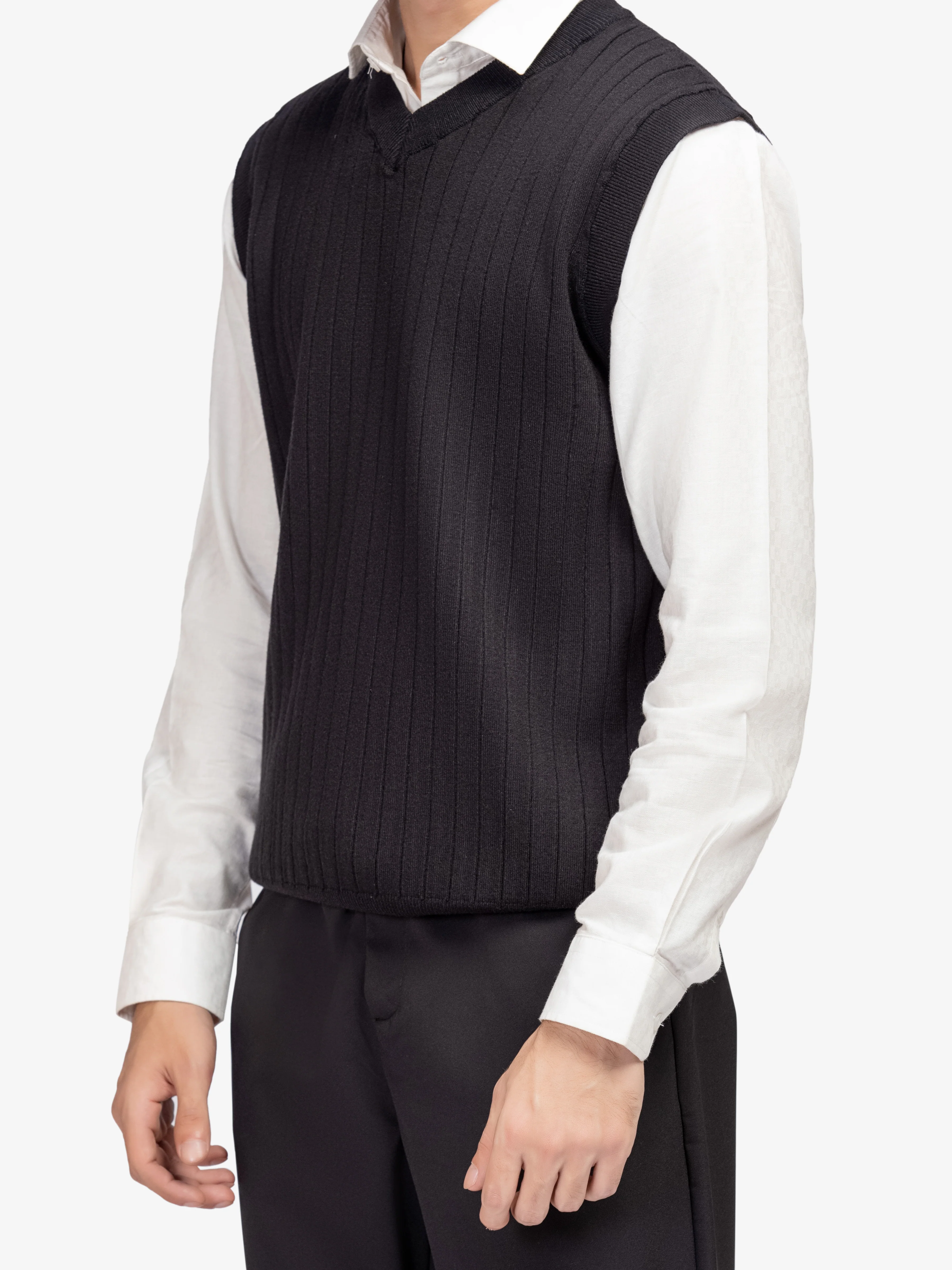 Drop Needle Sleeveless Sweater - EMTSWT5-024 - Image 2