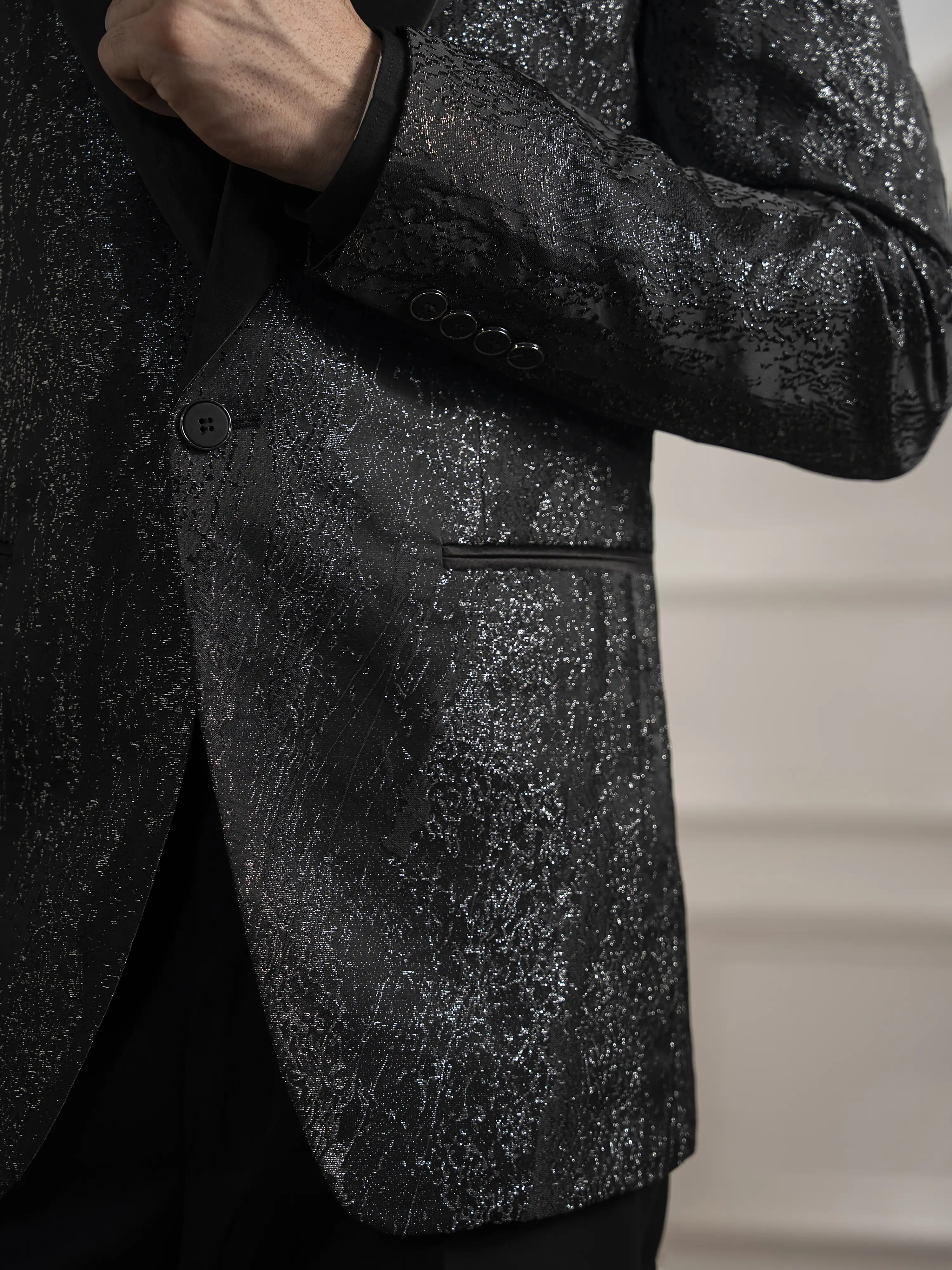 Rounded Shawl Collar Tuxedo Suit - ECMTCPT5-1014 - Image 4
