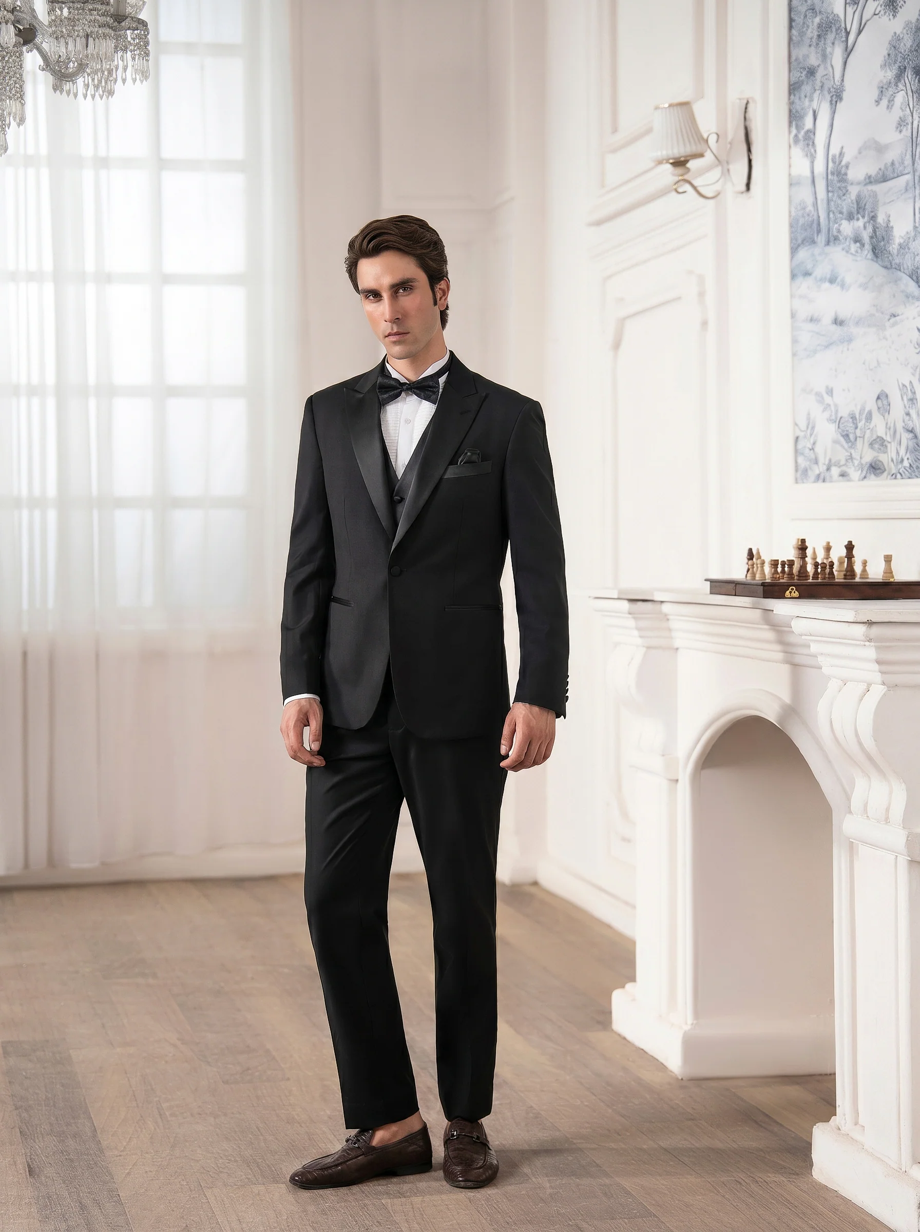 Peak Lapel Collar Tuxedo Suit - ECMTCPT5-1016