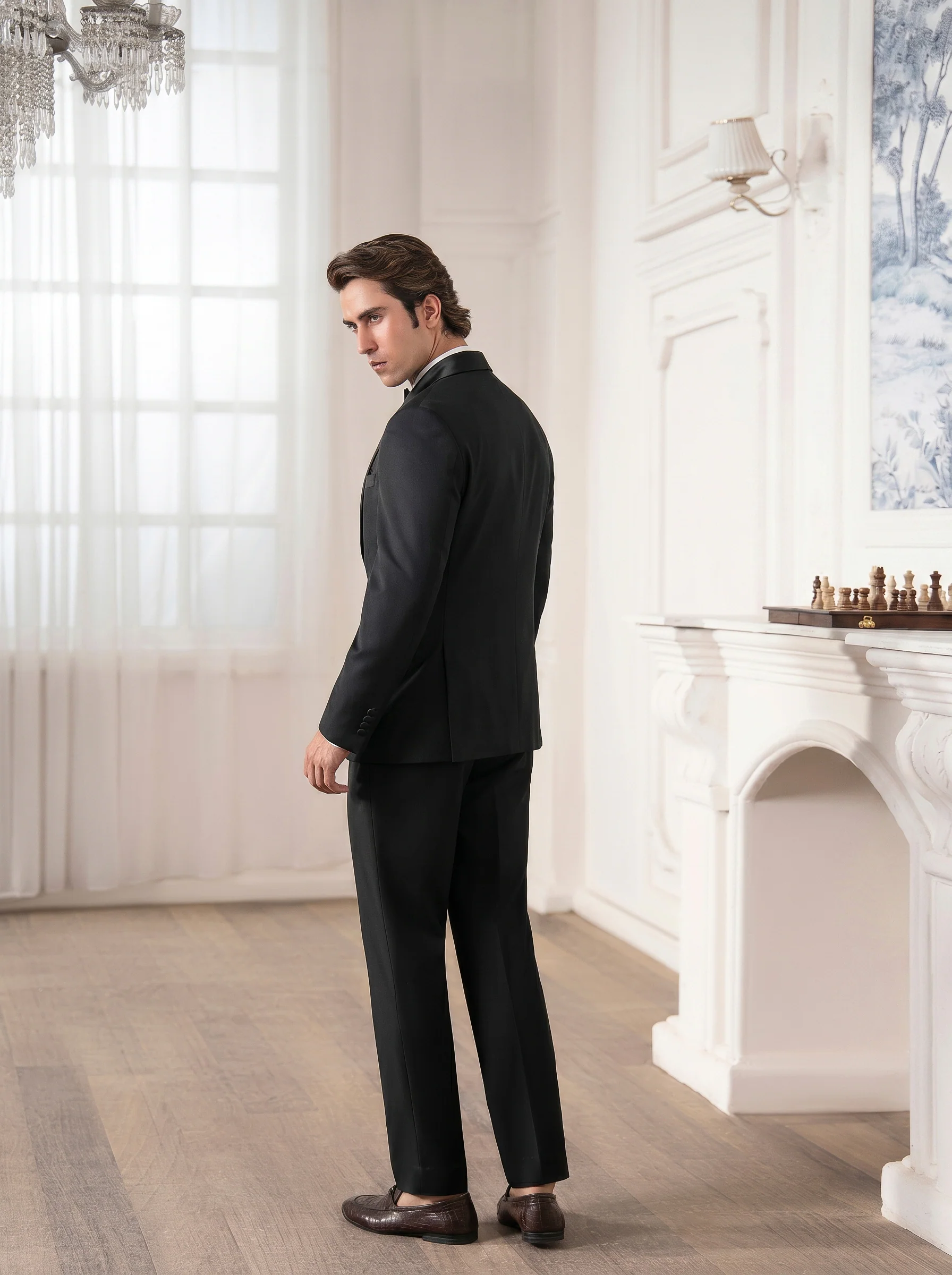 Peak Lapel Collar Tuxedo Suit - ECMTCPT5-1016 - Image 5
