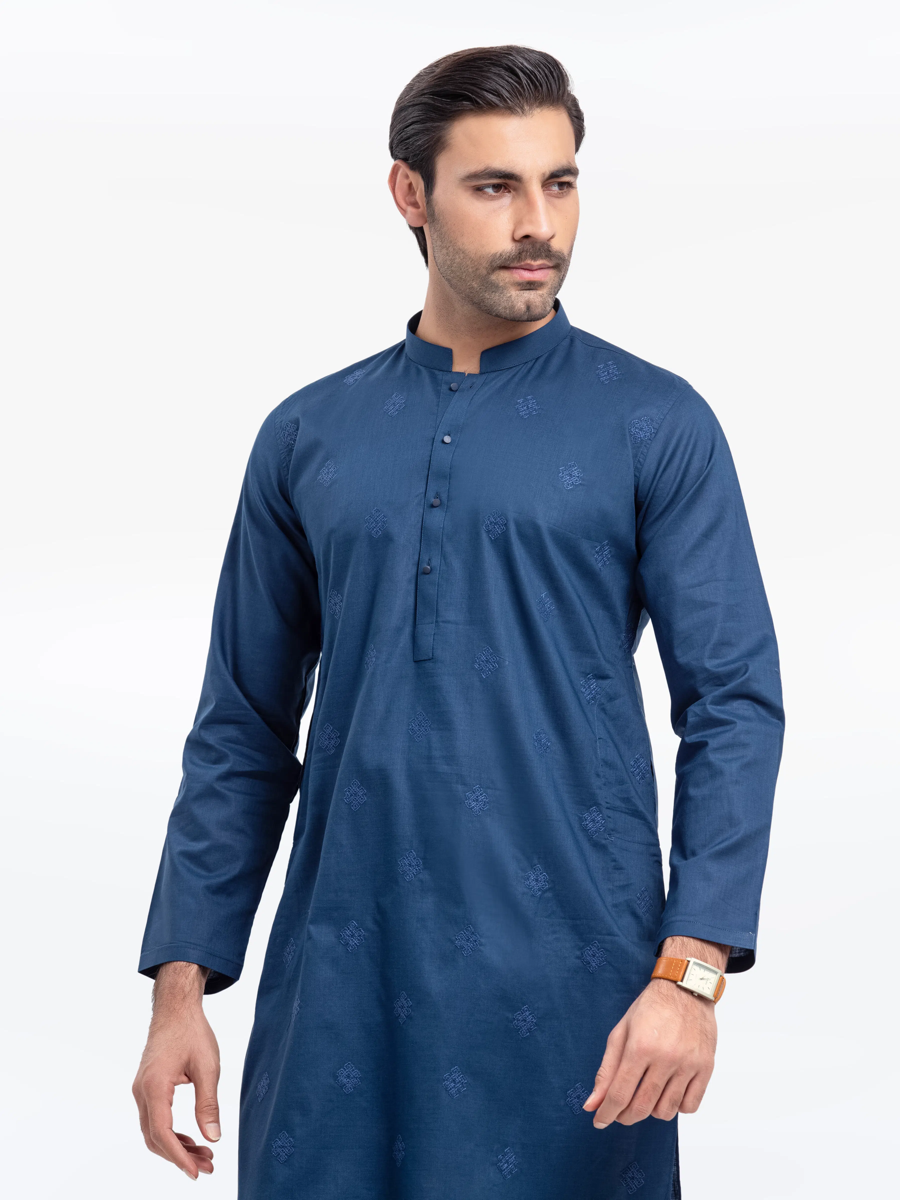 Embroidered Cotton Kurta - EMTK25S-99497 - Image 2