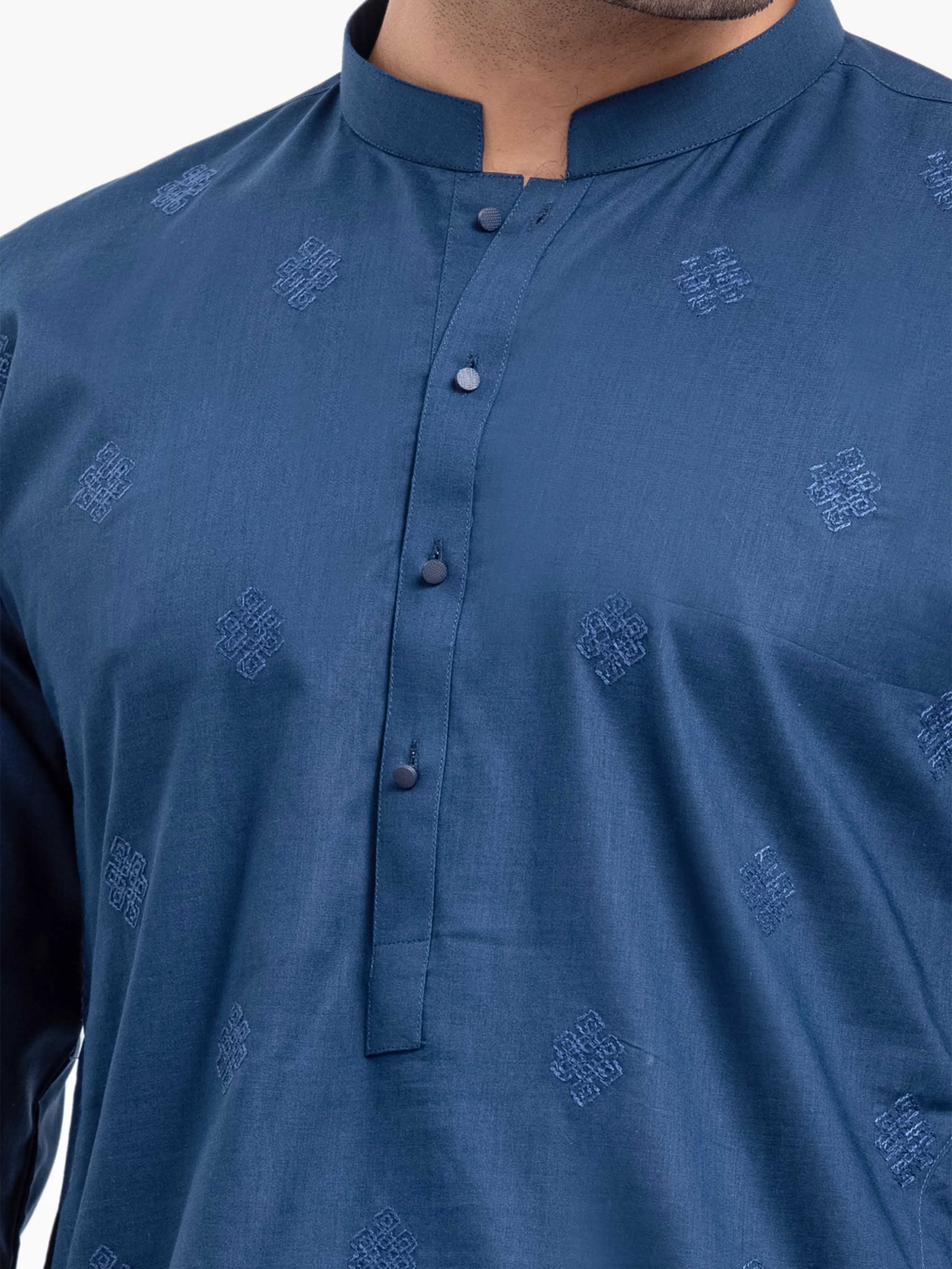 Embroidered Cotton Kurta - EMTK25S-99497 - Image 3