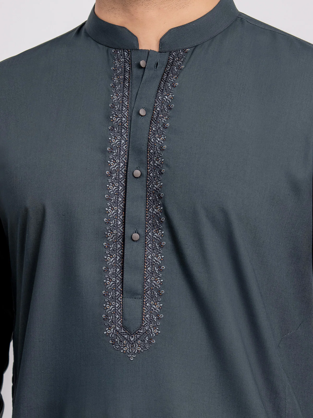Embroidered Blended Kurta Pajama - EMTKPT24-022 - Image 4