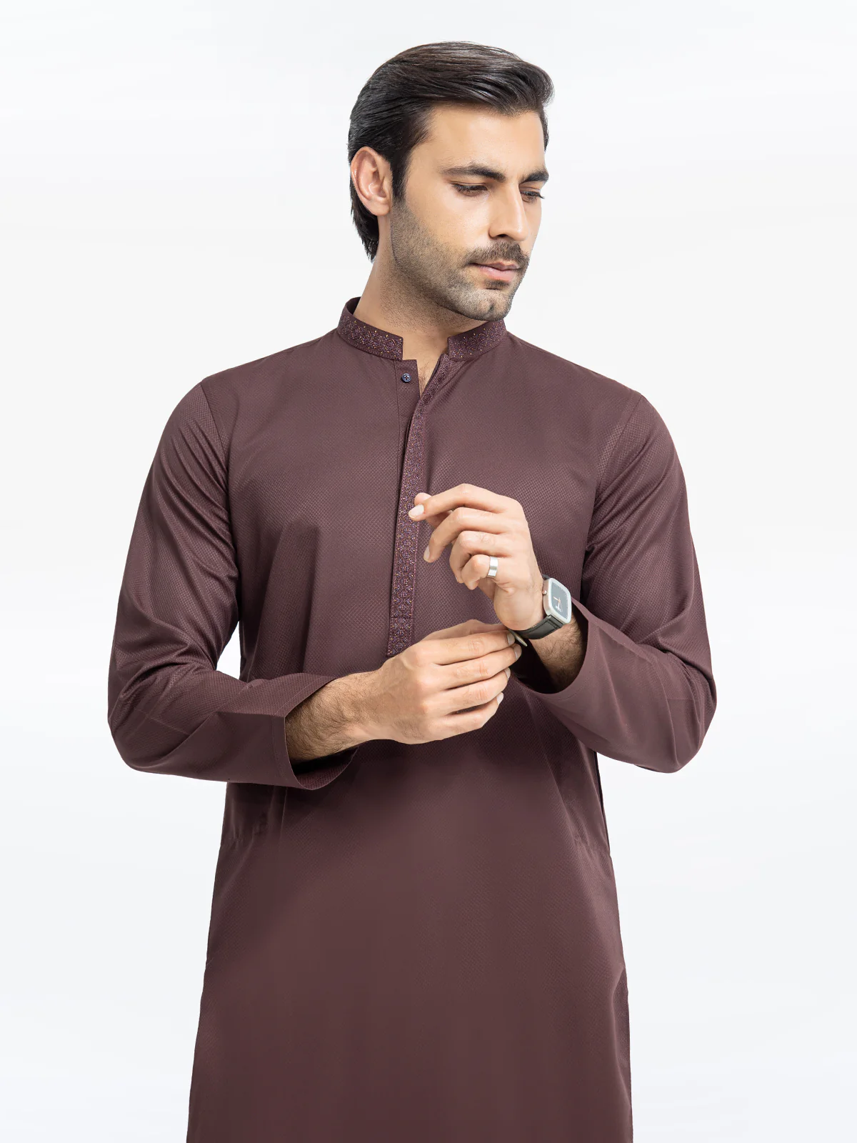 Embroidered Dobby Kurta - EMTK24-99440 - Image 2