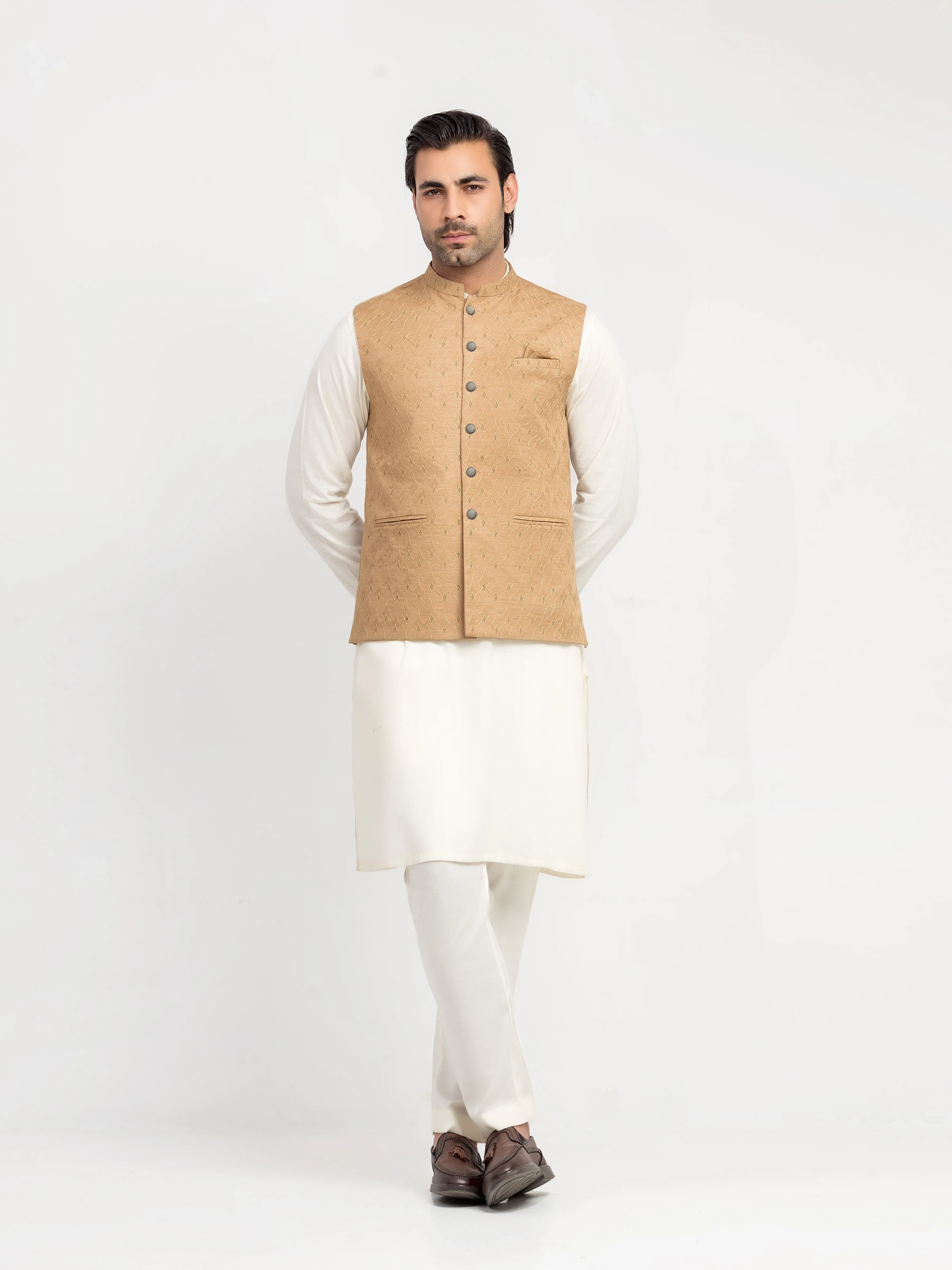 Embroidered Khaddar Waistcoat - EMTWCE5-36002 - Image 2