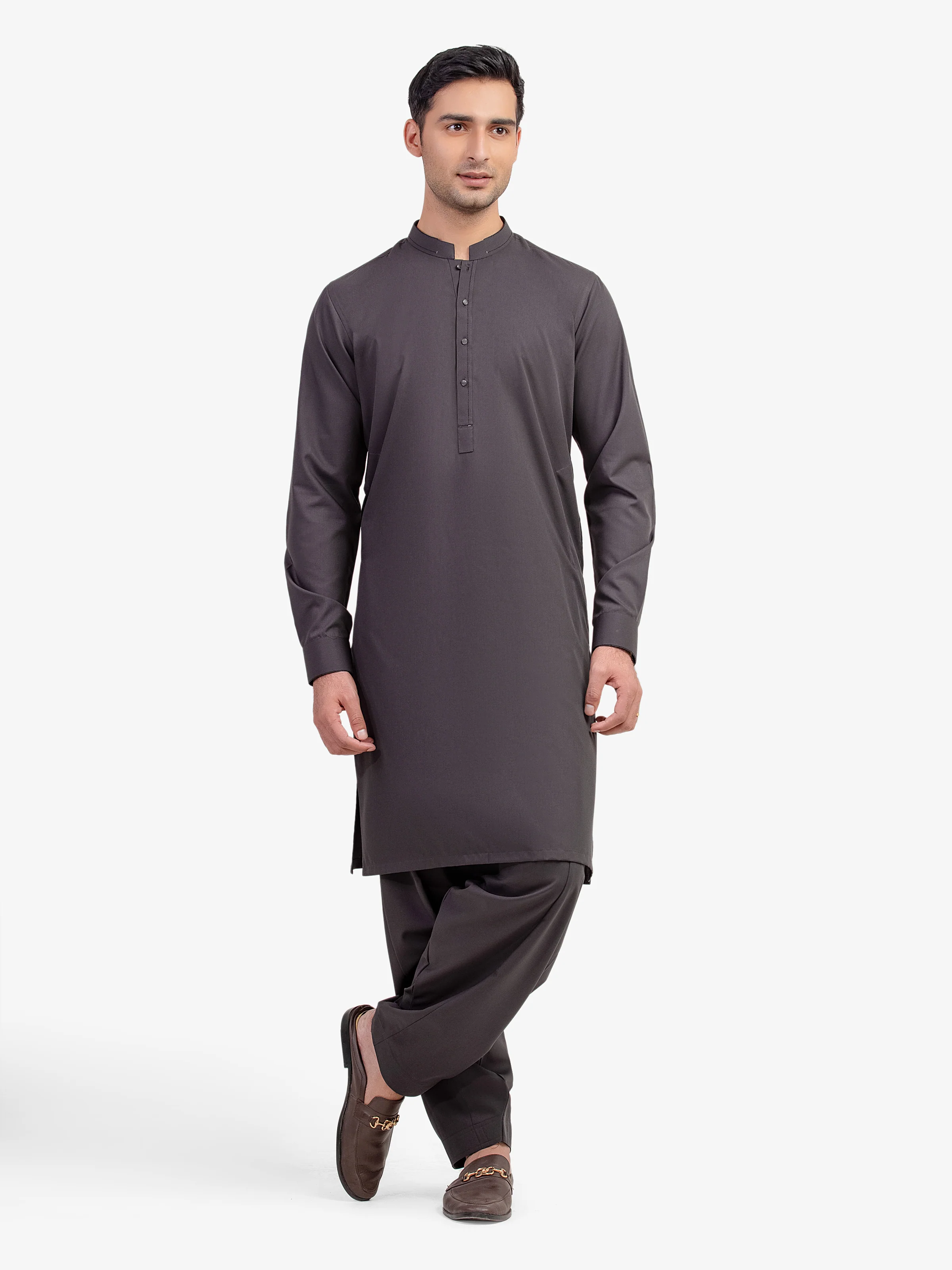 Men's Charcoal Shalwar Kameez - EMTKST5-99591