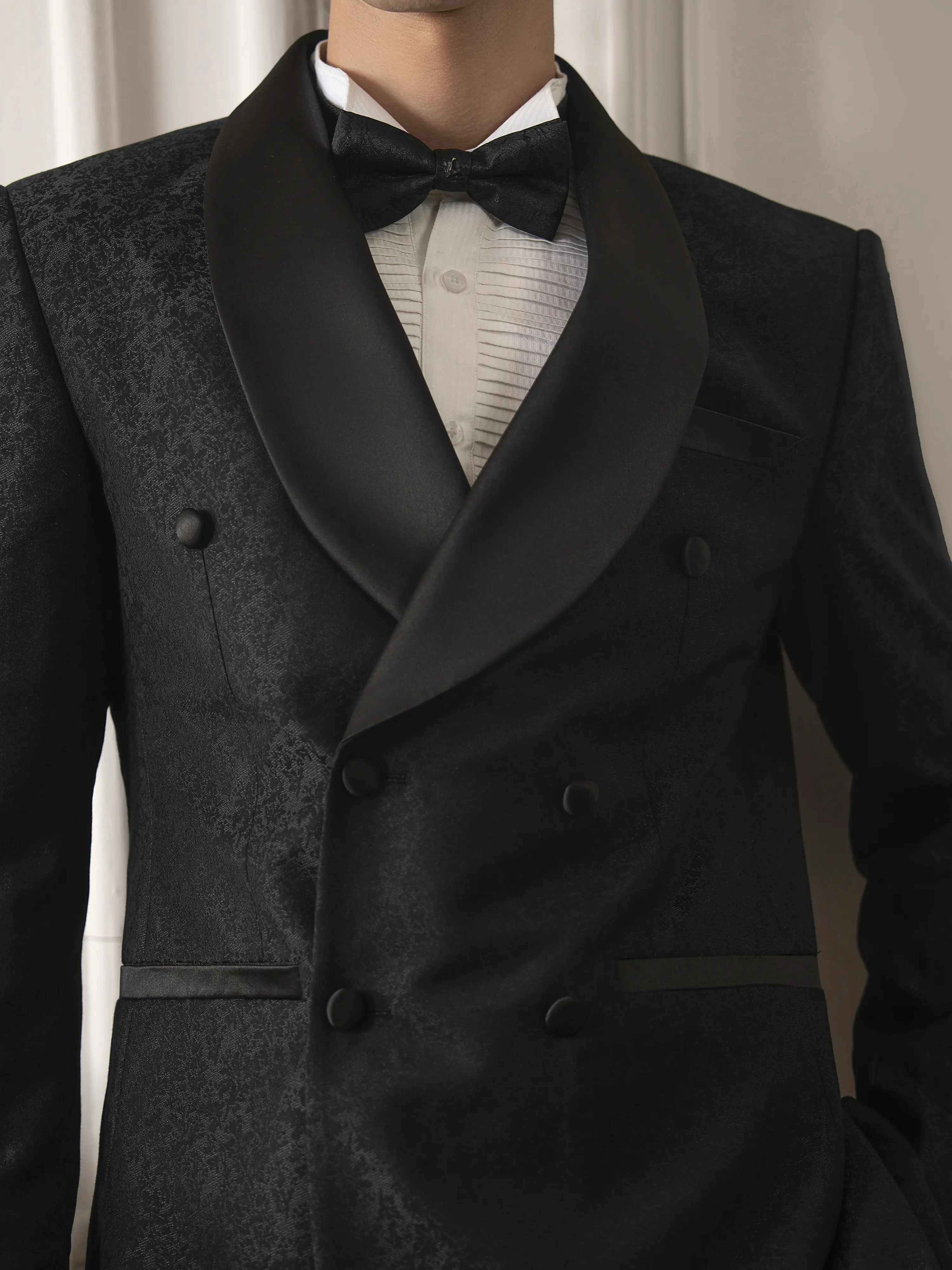 Double Breasted Shawl Collar Tuxedo Suit - ECMTCPT5-1008 - Image 3