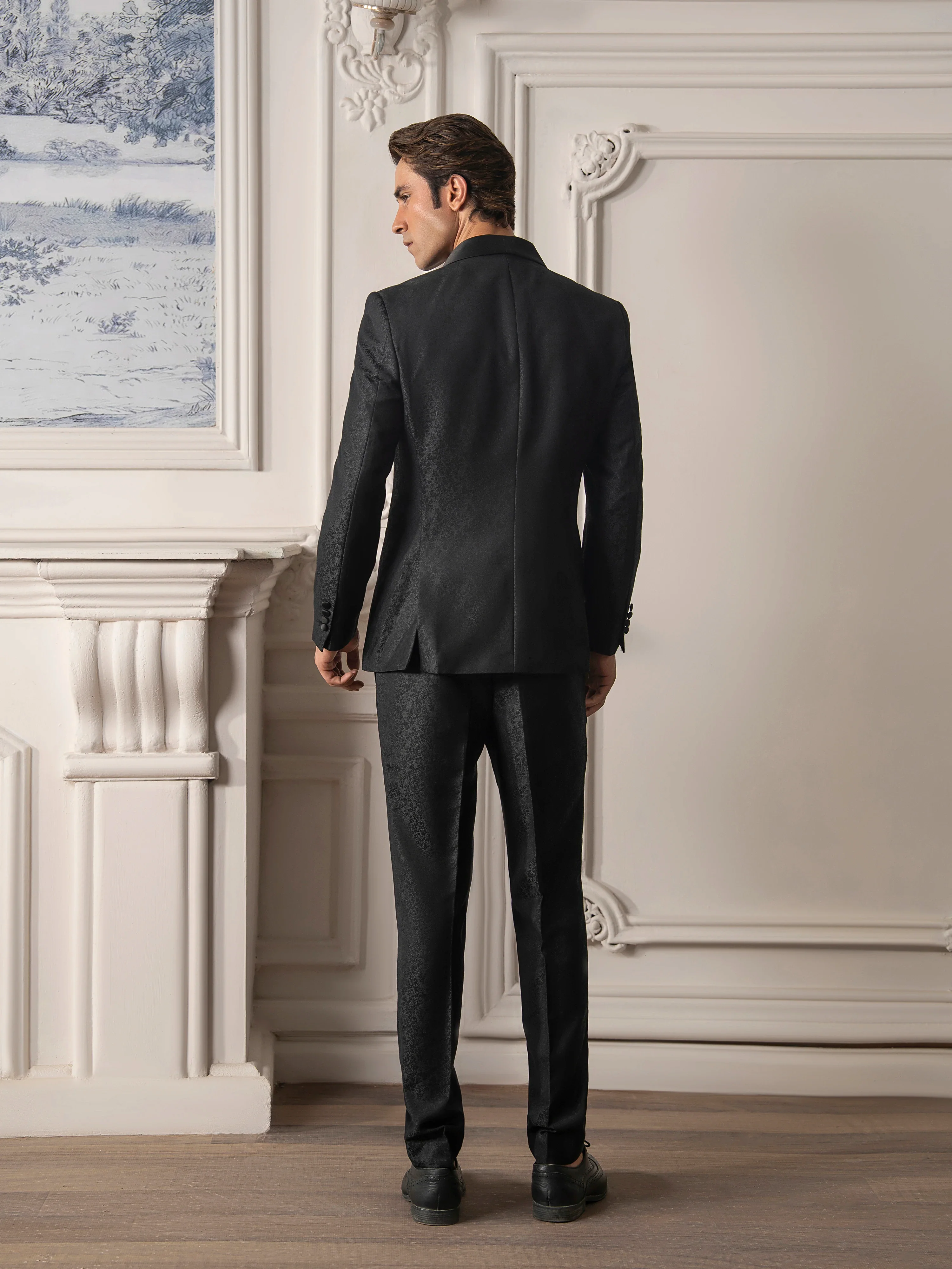 Double Breasted Shawl Collar Tuxedo Suit - ECMTCPT5-1008 - Image 6