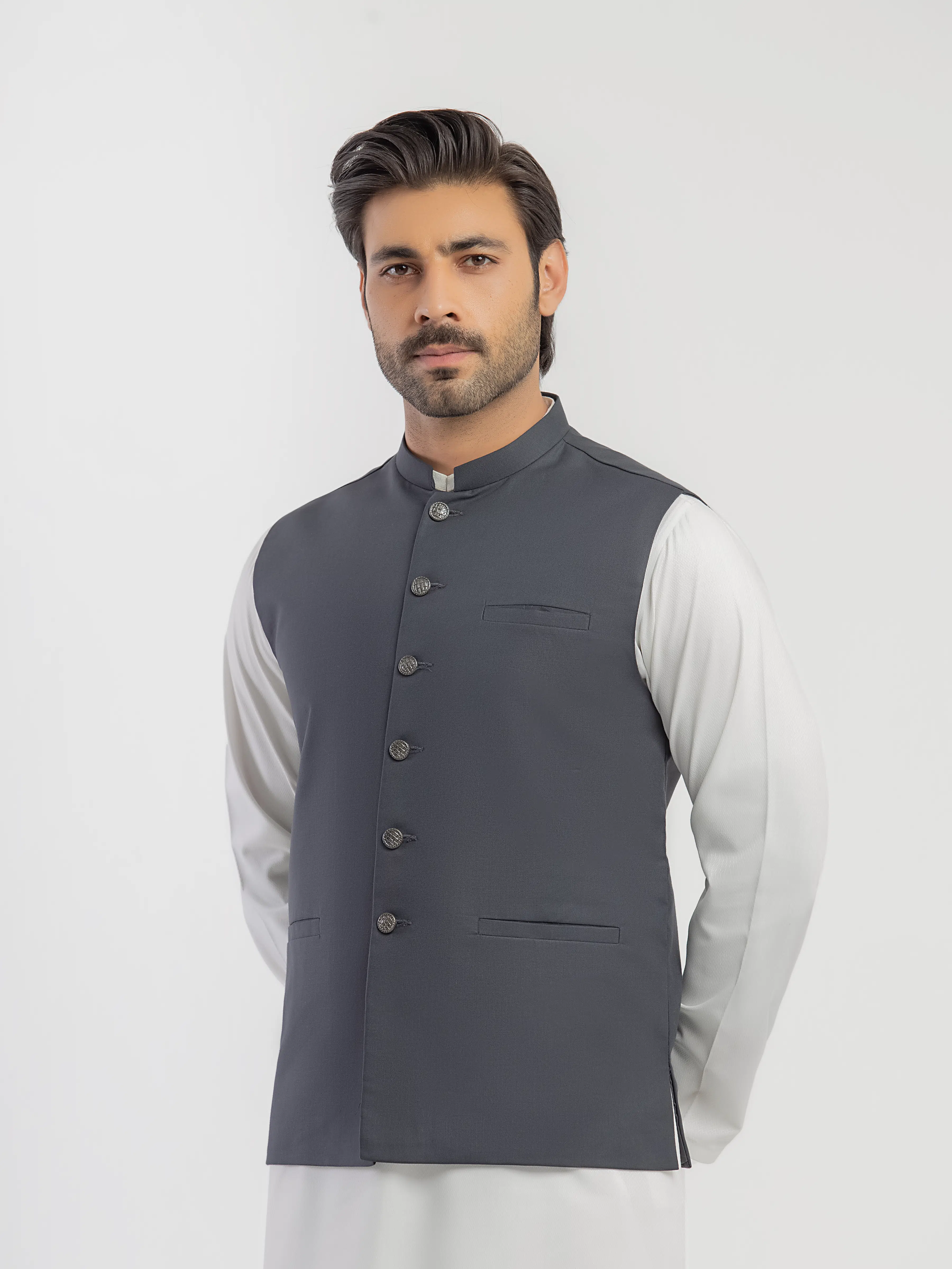 Men's Dark Grey Waist Coat - EMTWCP5-35943