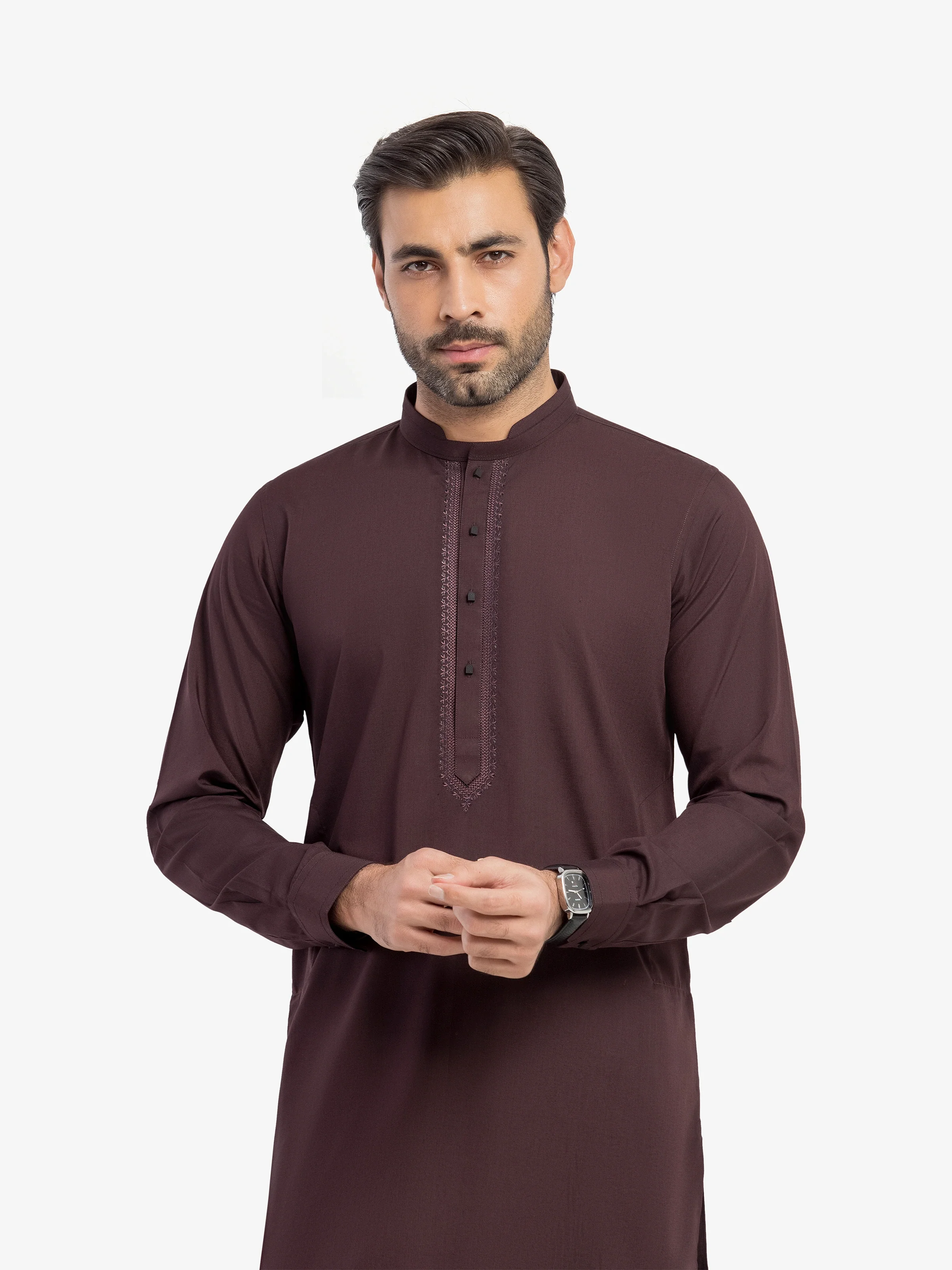 Embroidered Blended Kurta Pajama - EMTKPT5-086 - Image 2