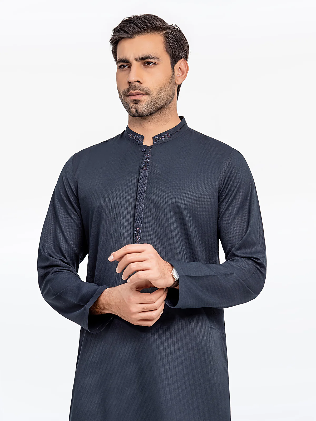 Embroidered Dobby Kurta - EMTK24-99429 - Image 2