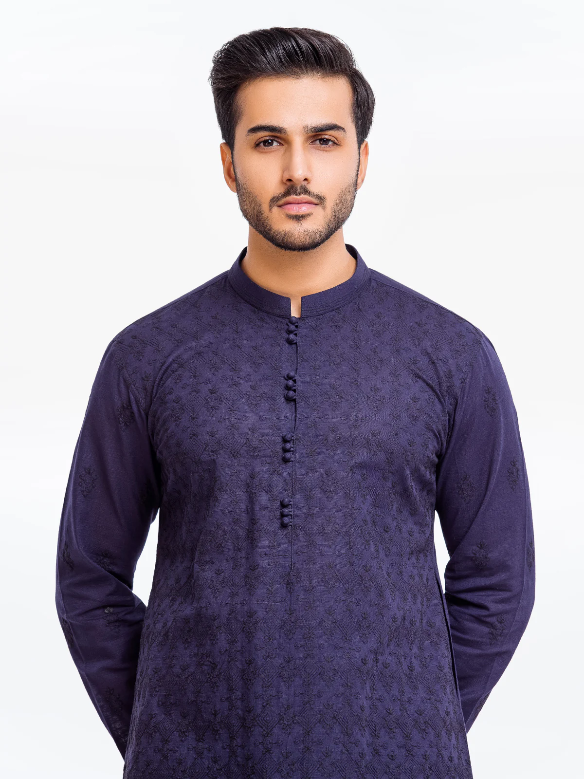 Embroidered Blended Kurta Pajama - EMTSC23-090 - Image 3
