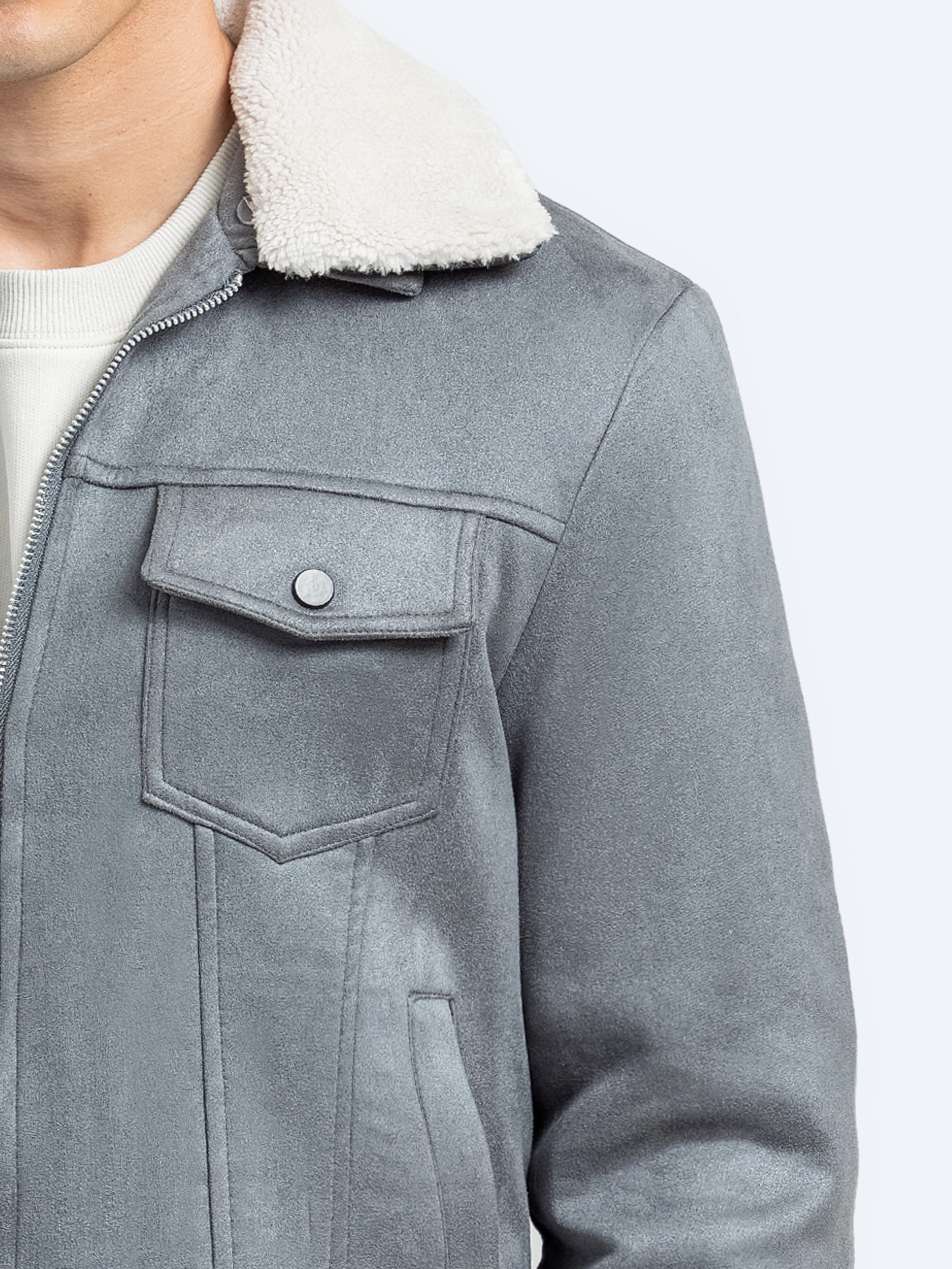 Fur Collar Suede Jacket - EMTJ24-016 - Image 4