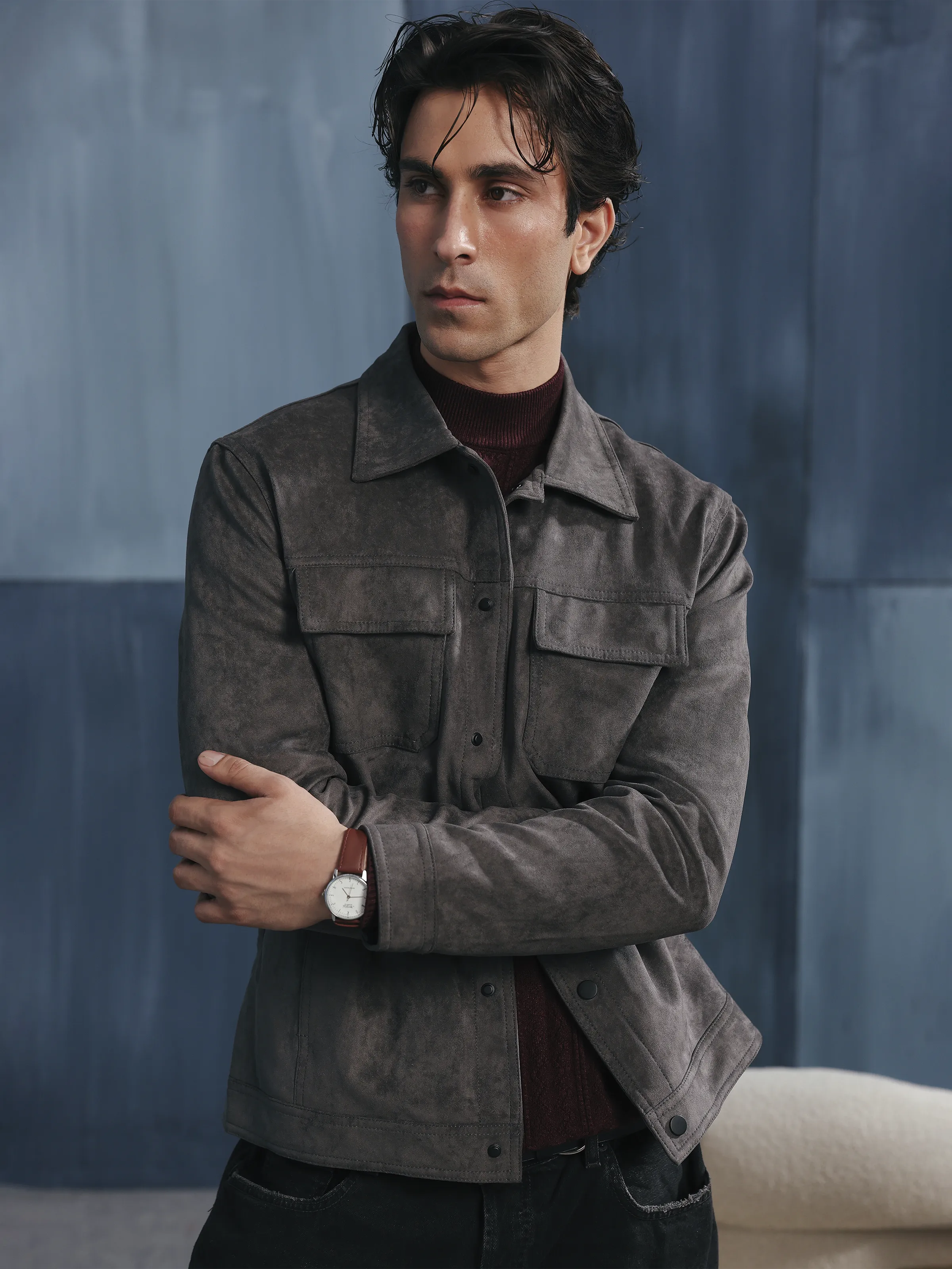 Double Pocket Suede Jacket - EMTJ5-004