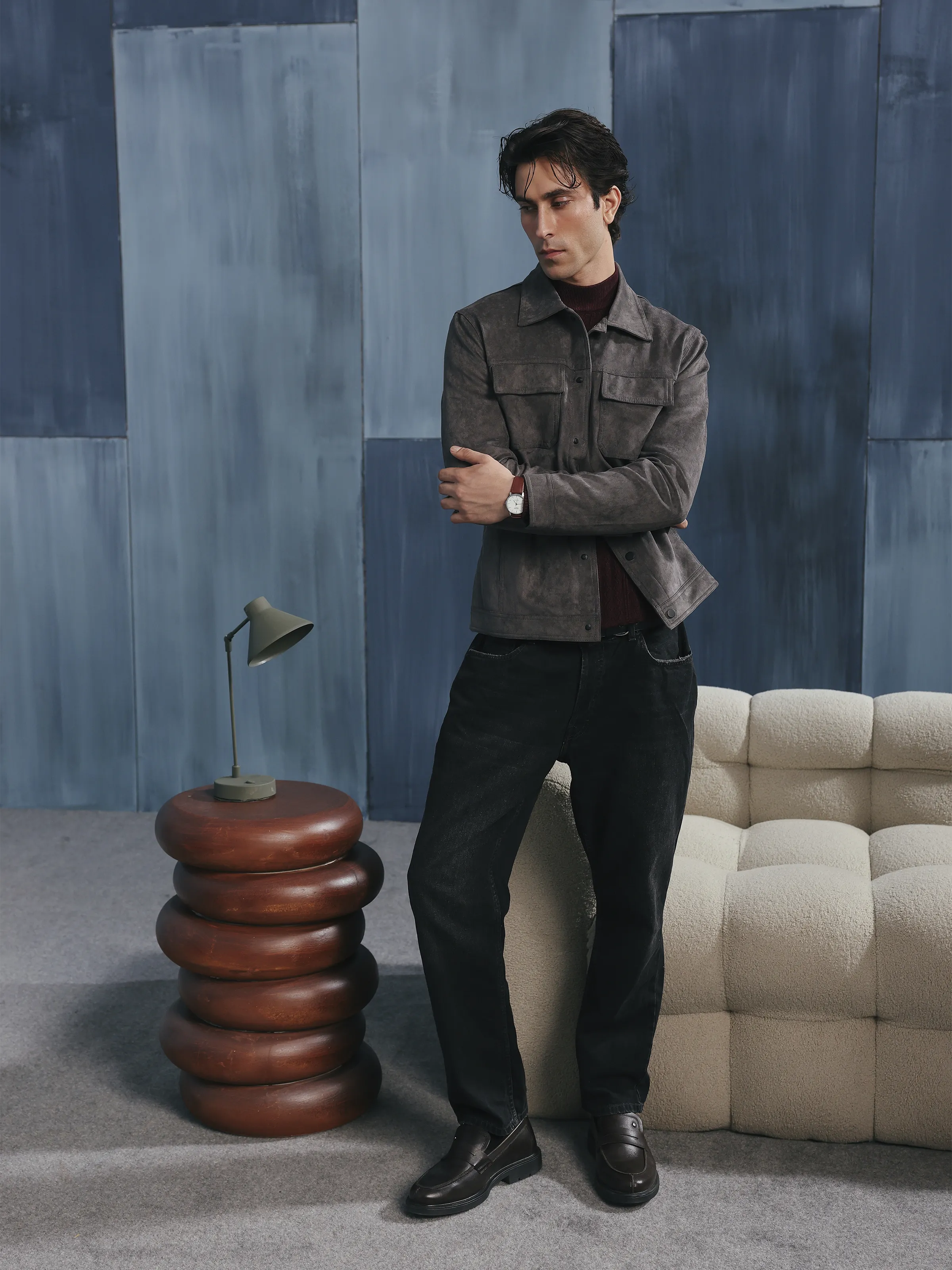 Double Pocket Suede Jacket - EMTJ5-004 - Image 4