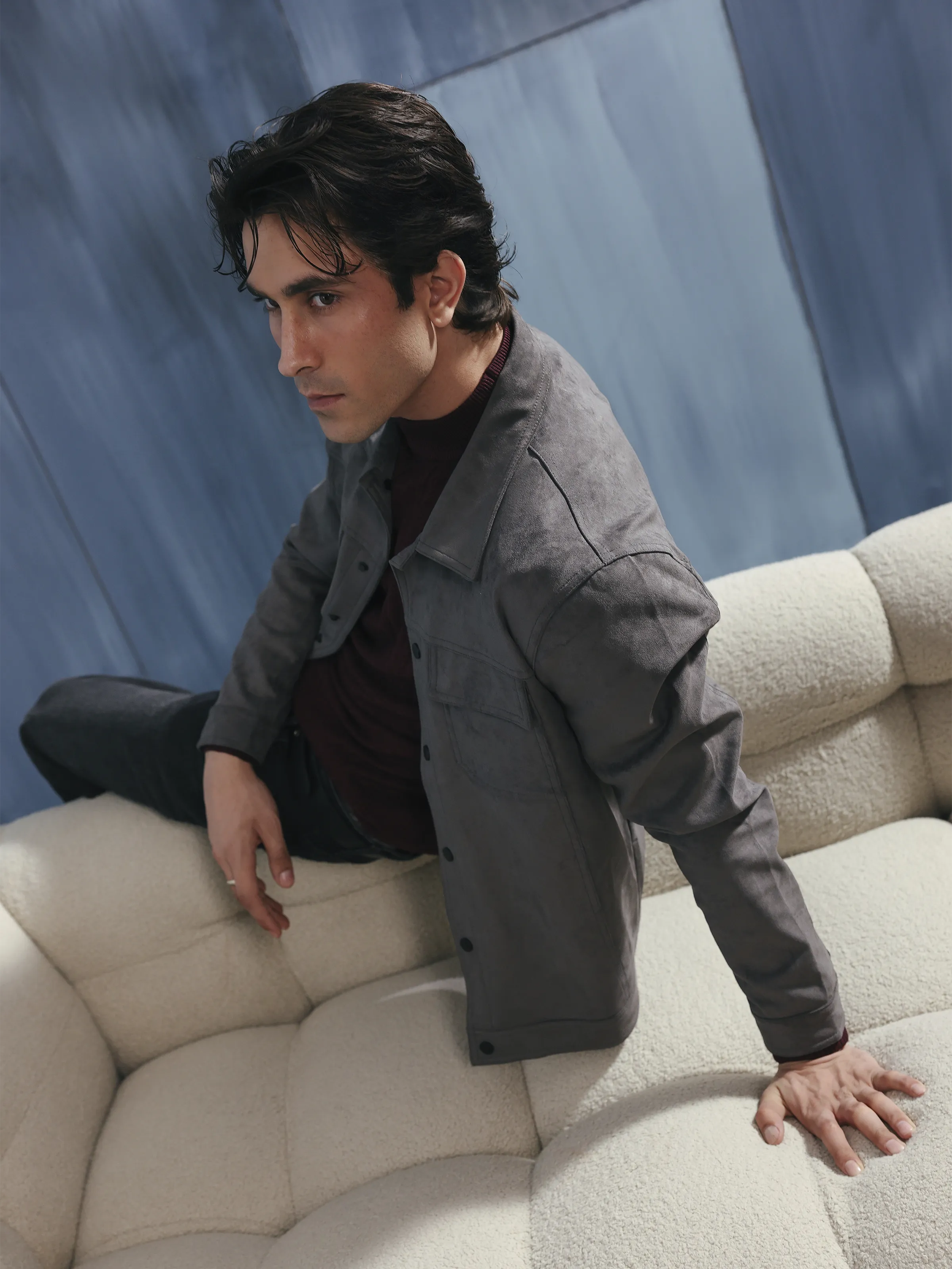 Double Pocket Suede Jacket - EMTJ5-004 - Image 6