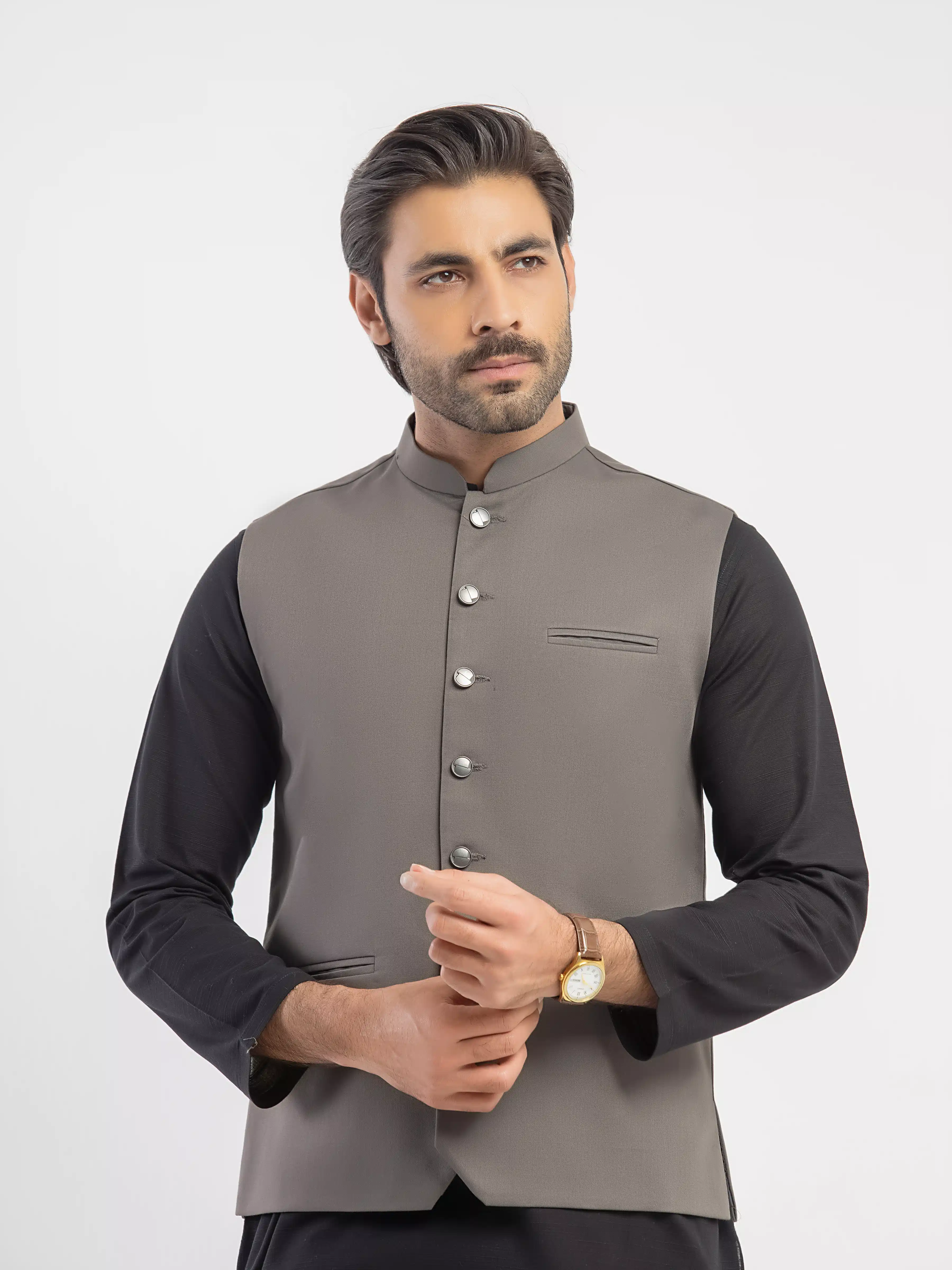 Men's Grey Waist Coat - EMTWCP5-35942