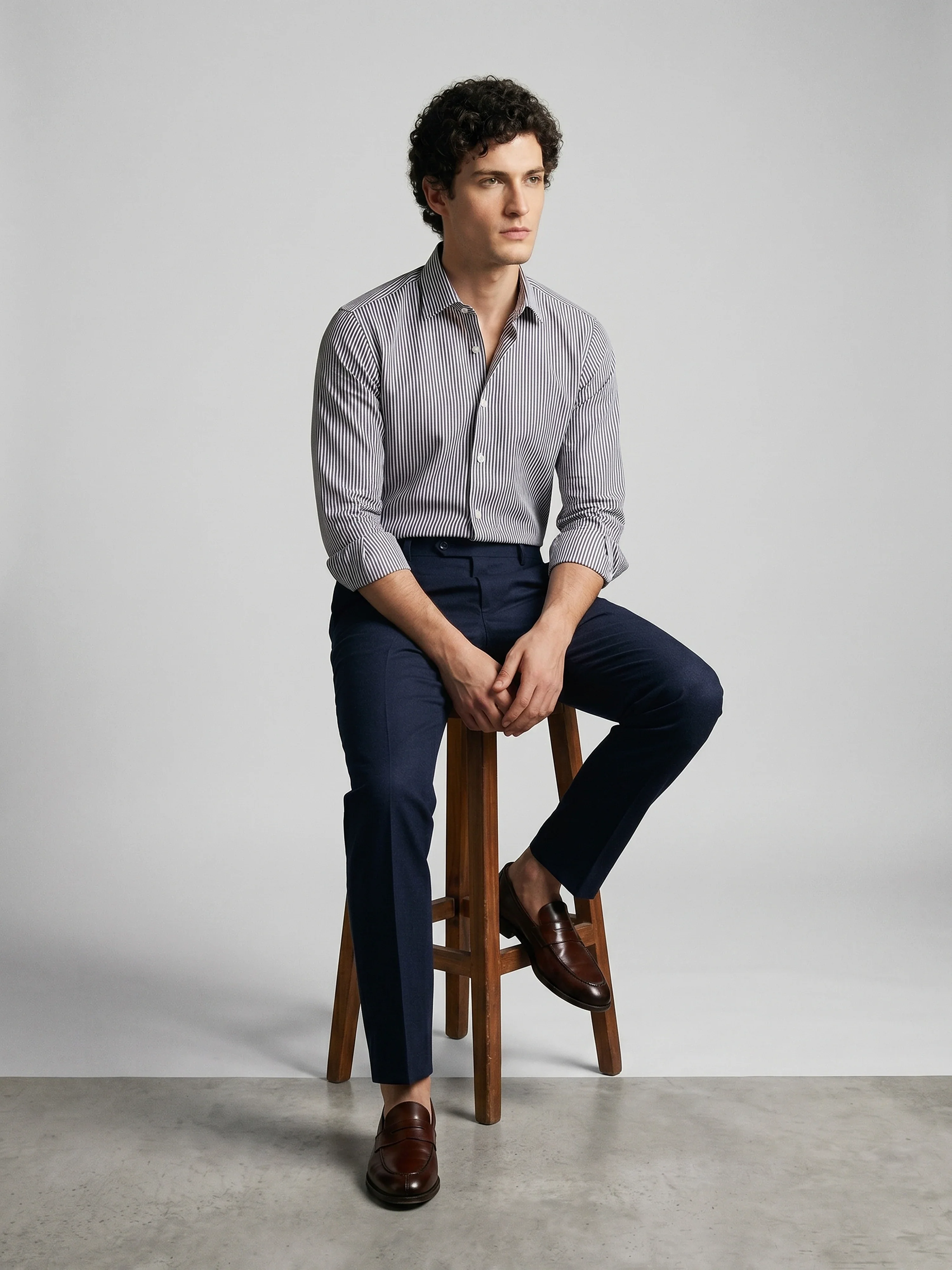Business Striped Shirt - EMTSB6-245