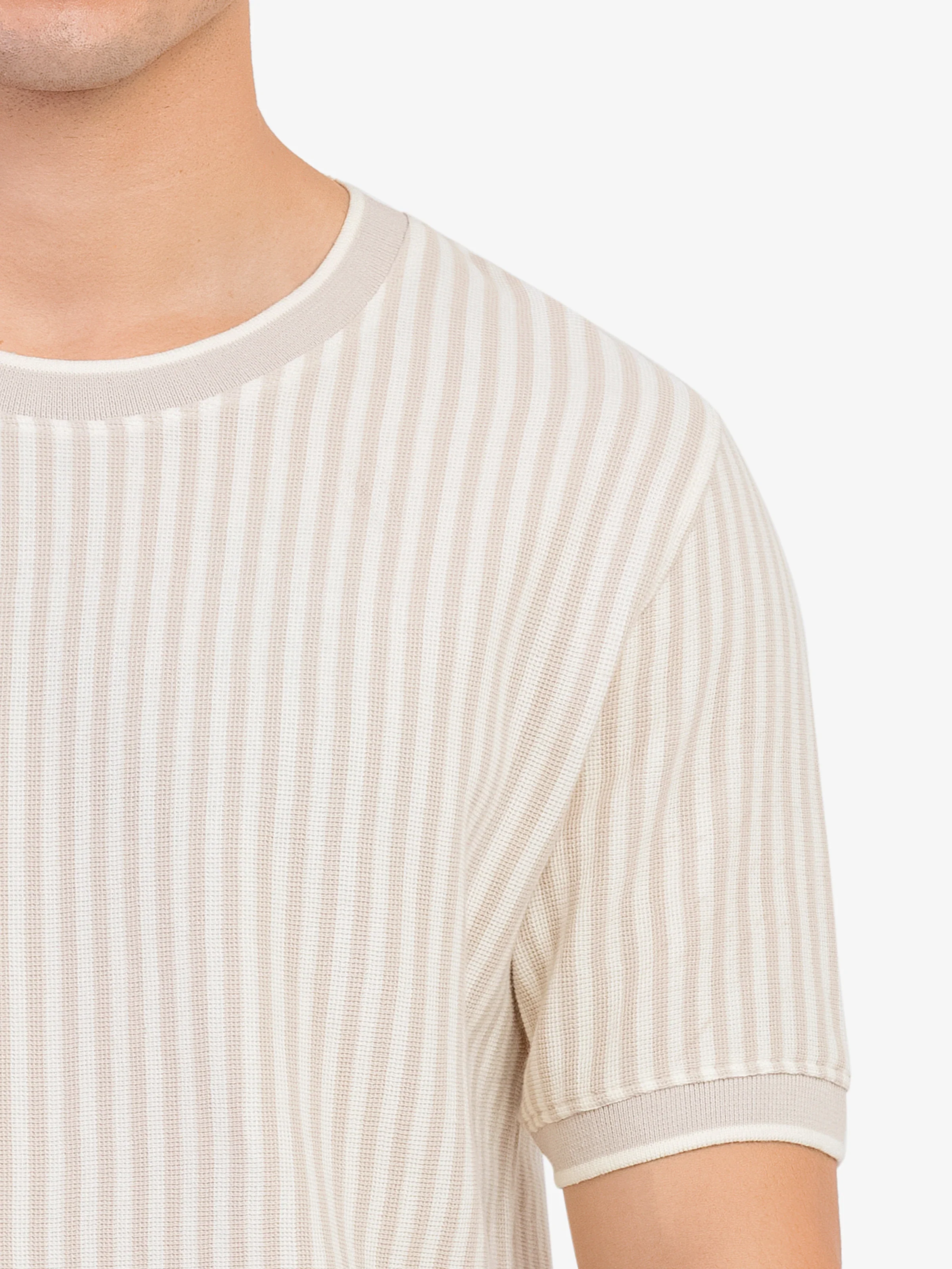 Crew Neck Striped Tee - EMTGT5-009 - Image 2
