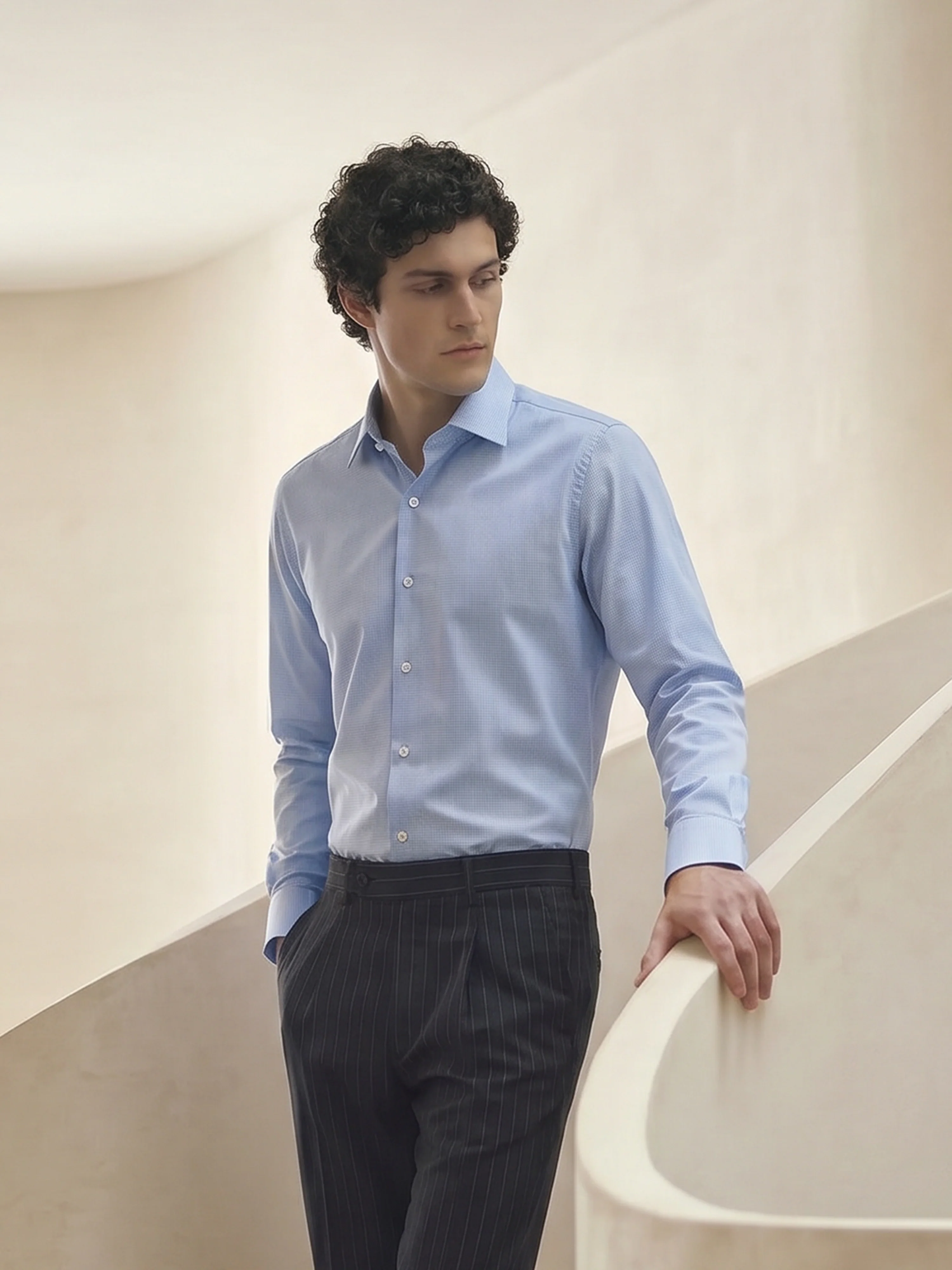 Men's Light Blue Shirt - EMTSB6-209