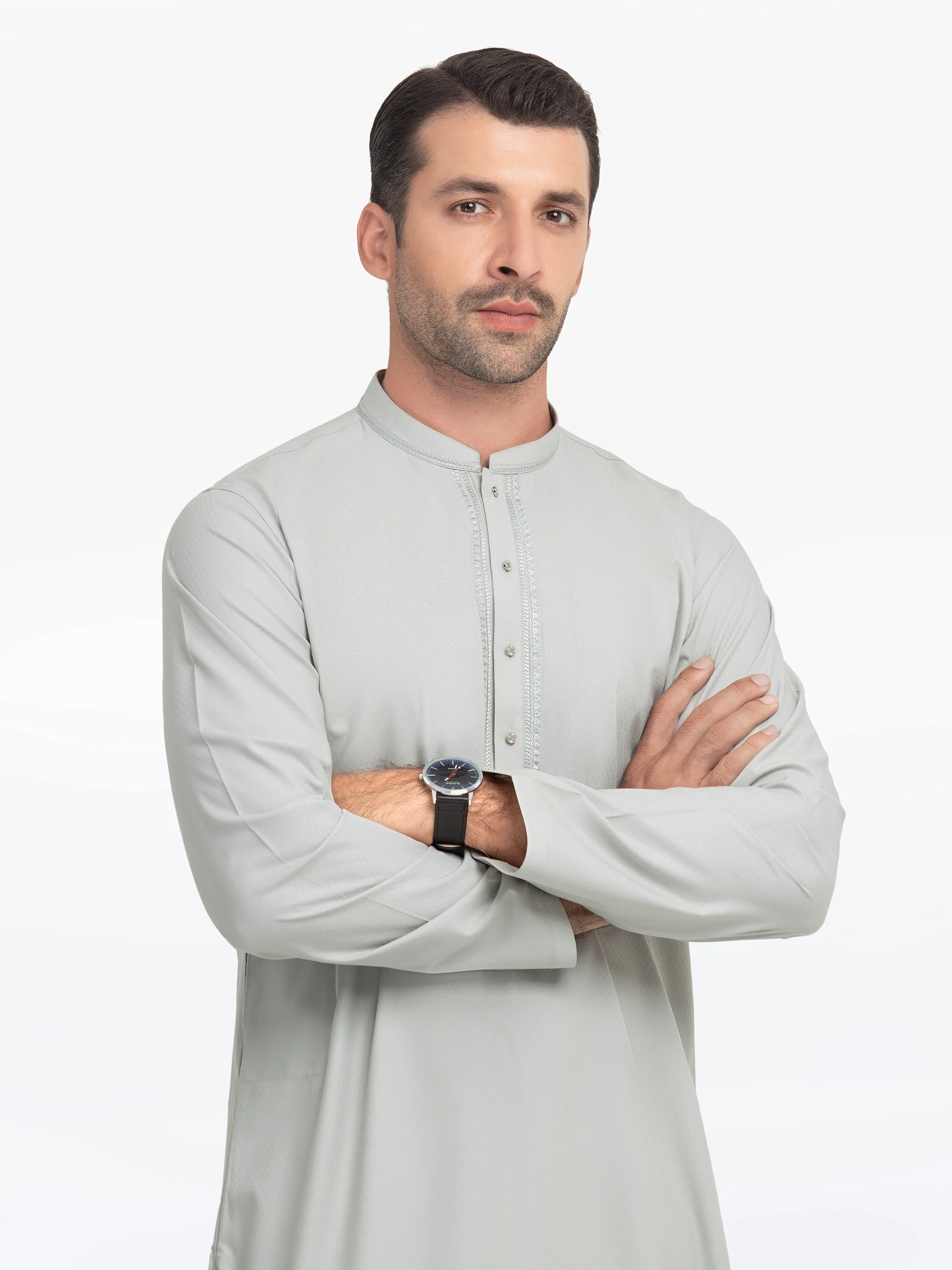 Embroidered Dobby Kurta - EMTK5-99541 - Image 2