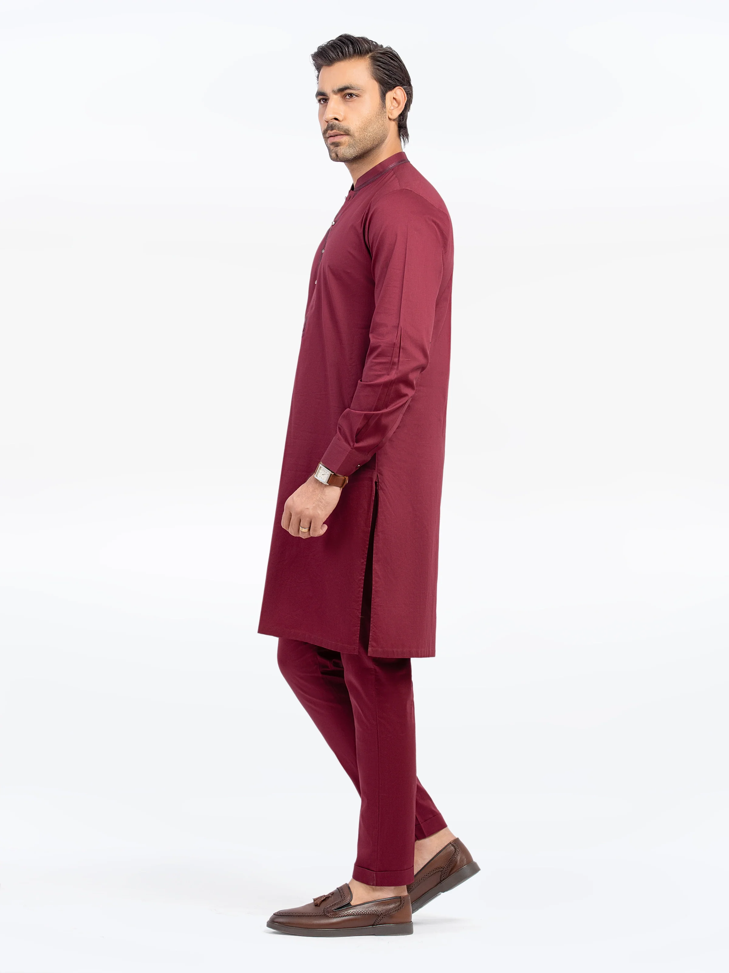 Embroidered Cotton Kurta Pajama - EMTKPT5-065 - Image 4
