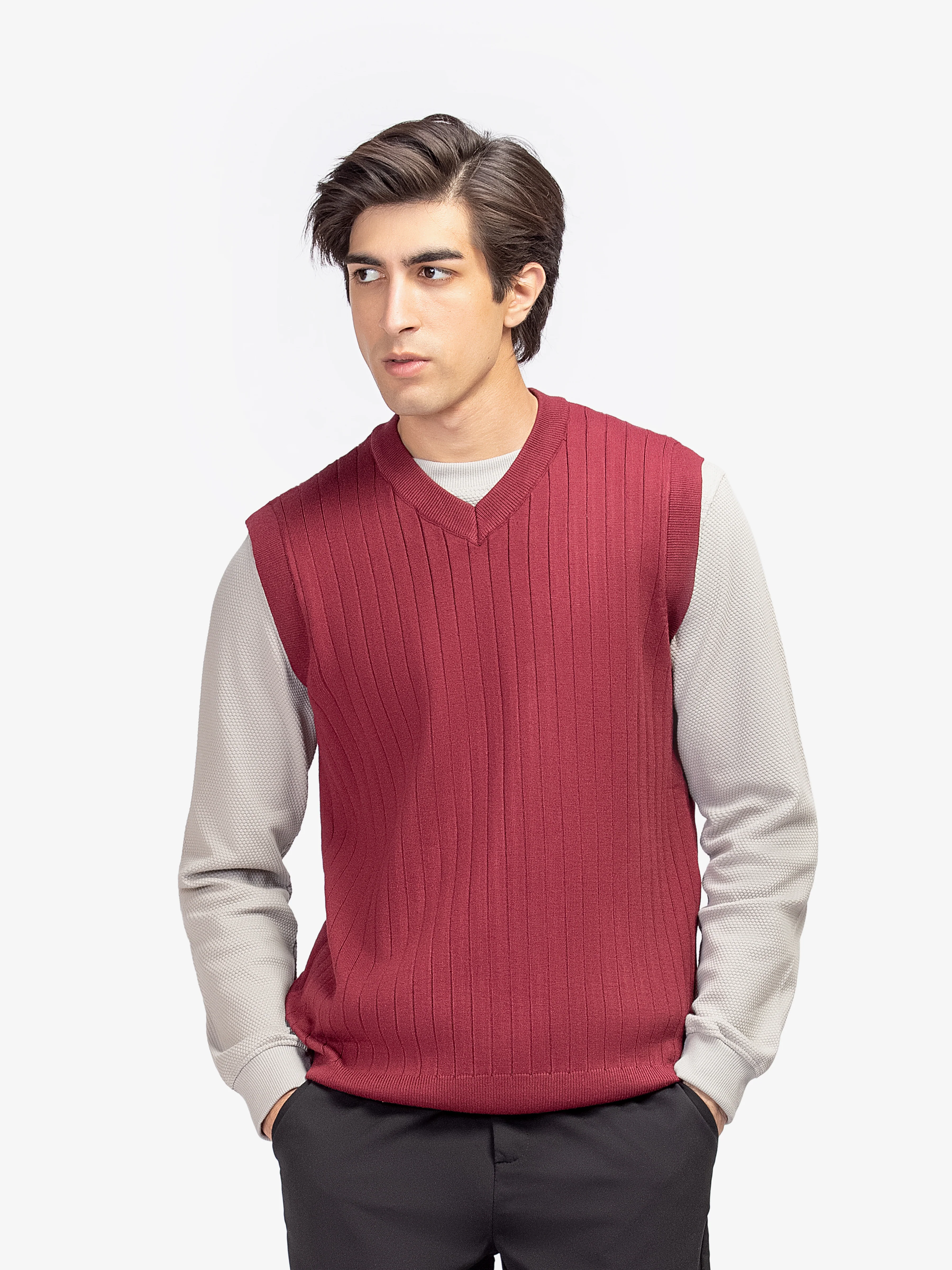 Drop Needle Sleeveless Sweater - EMTSWT5-023
