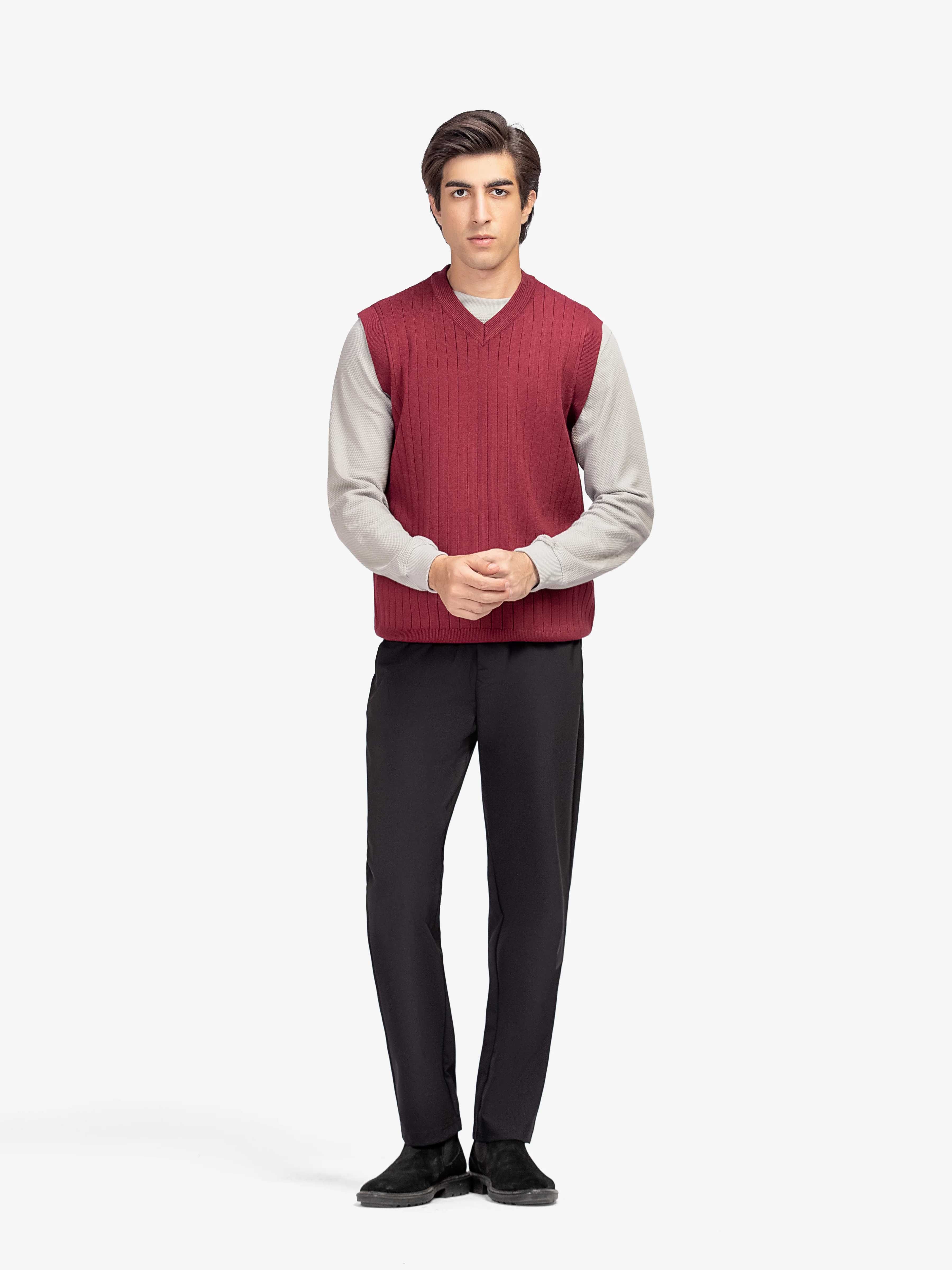 Drop Needle Sleeveless Sweater - EMTSWT5-023 - Image 2