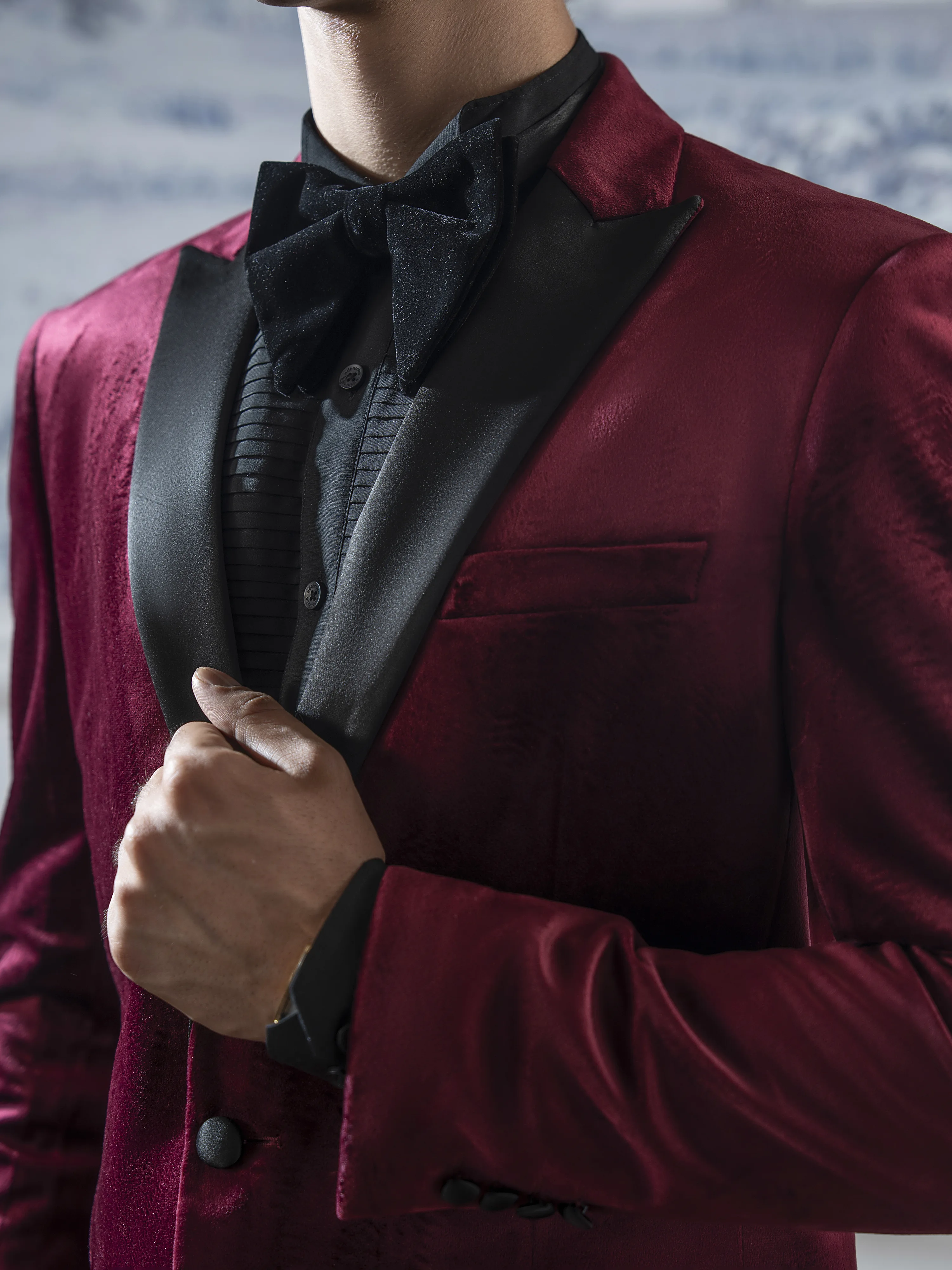 Peak Lapel Collar Tuxedo Suit - ECMTCPT5-1002 - Image 3