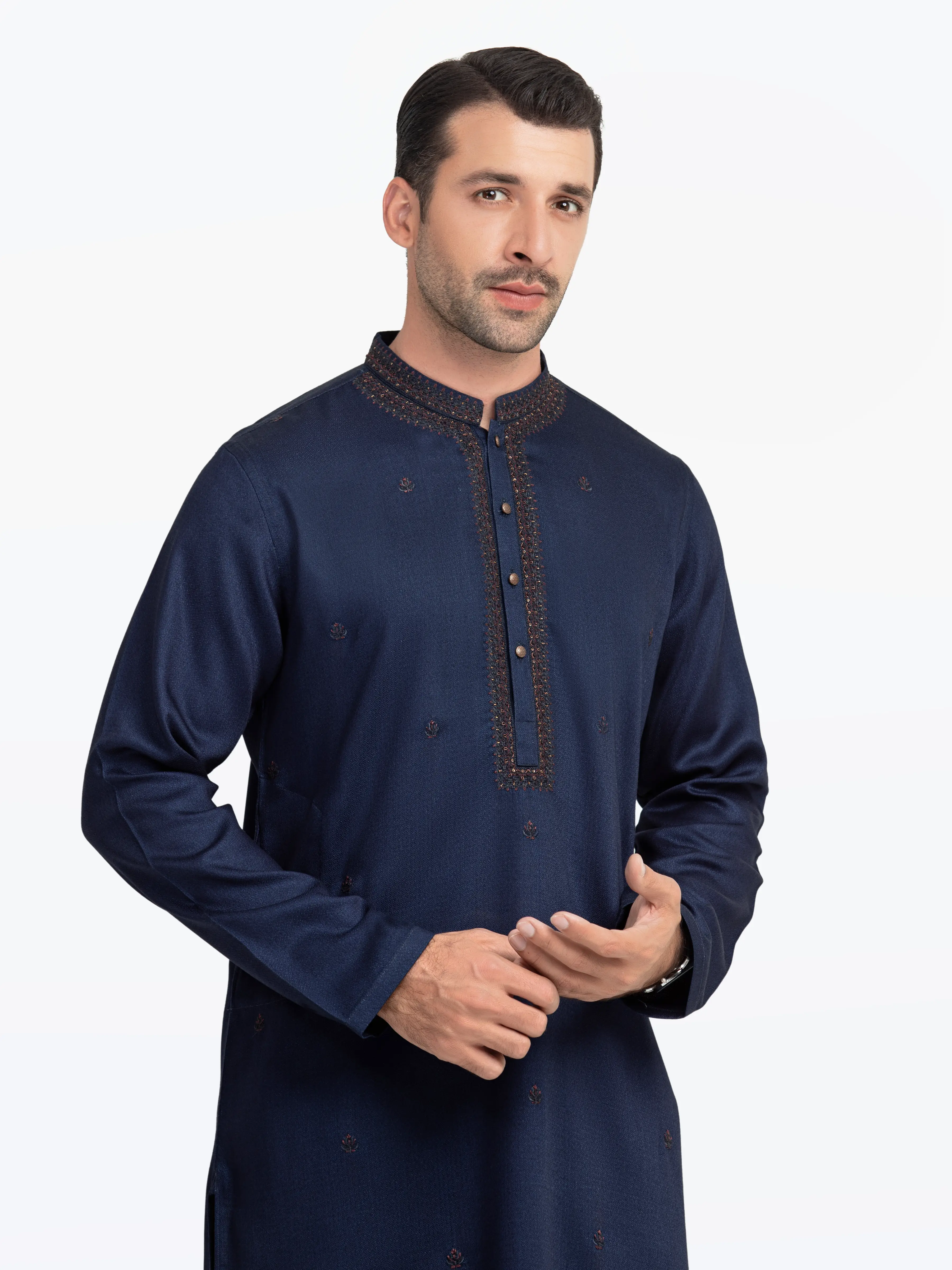 Embroidered Dobby Kurta - EMTKC5-146 - Image 3
