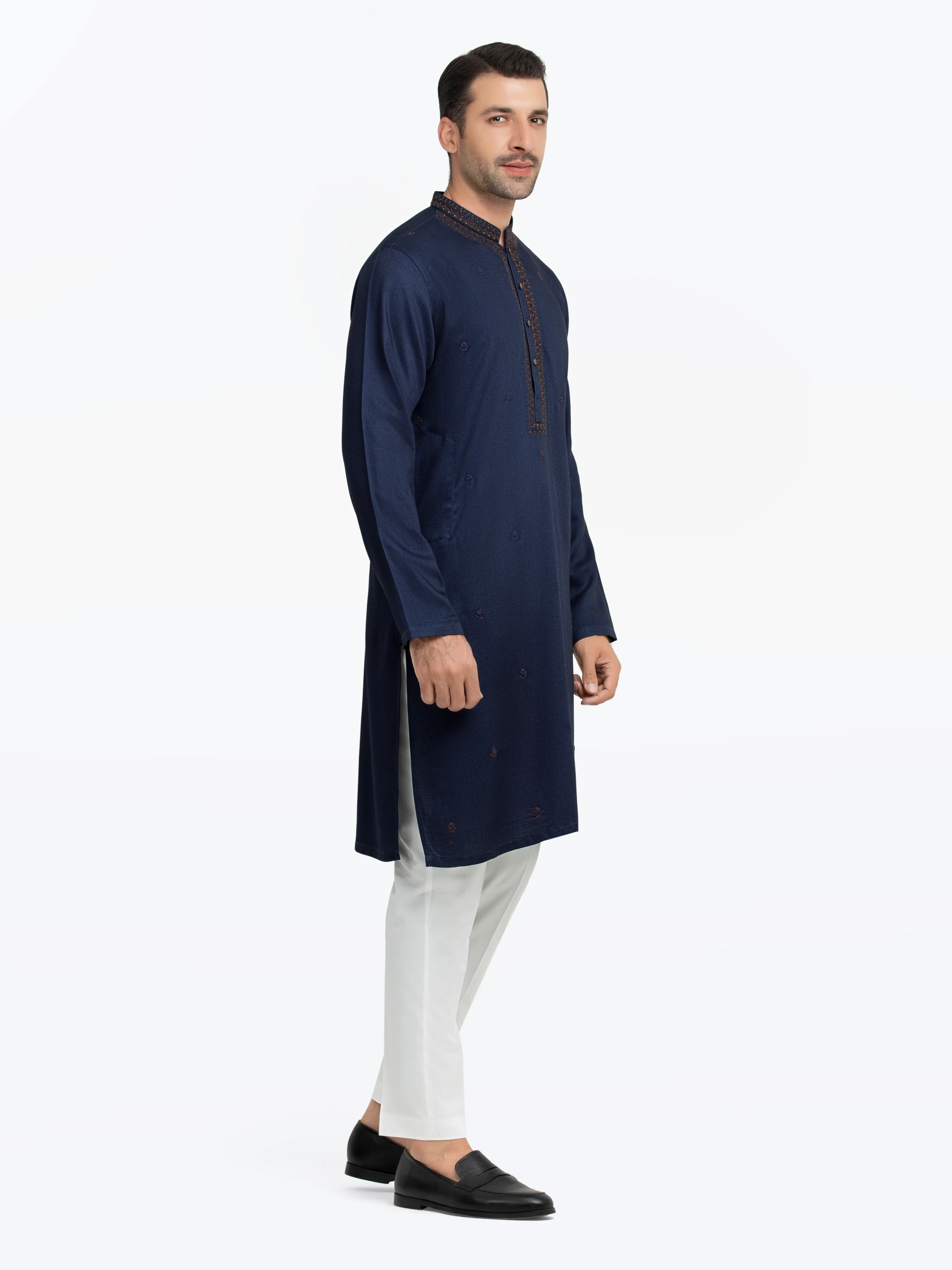 Embroidered Dobby Kurta - EMTKC5-146 - Image 4