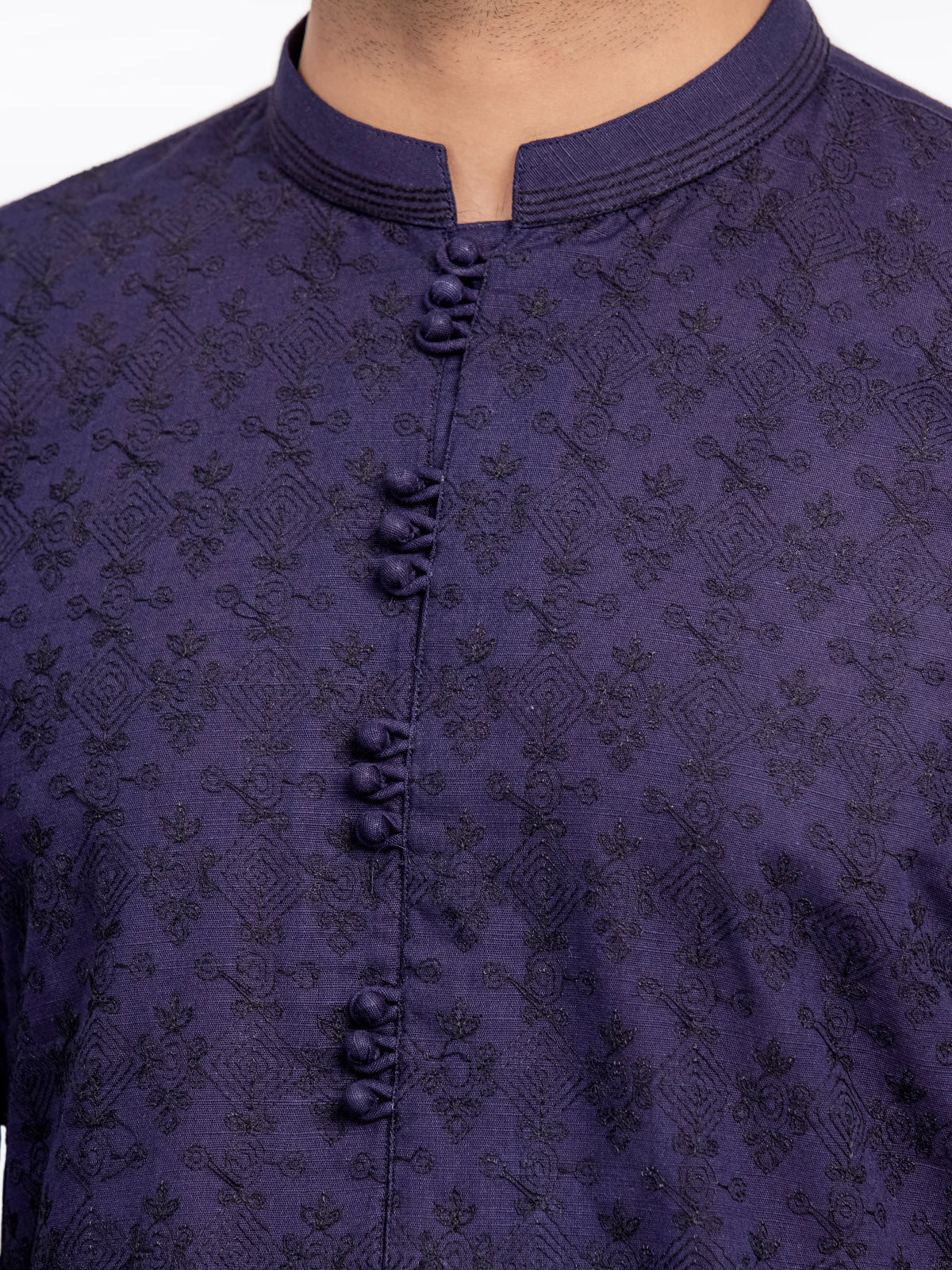 Embroidered Khaddar Kurta Pajama - EMTSC23-092 - Image 5