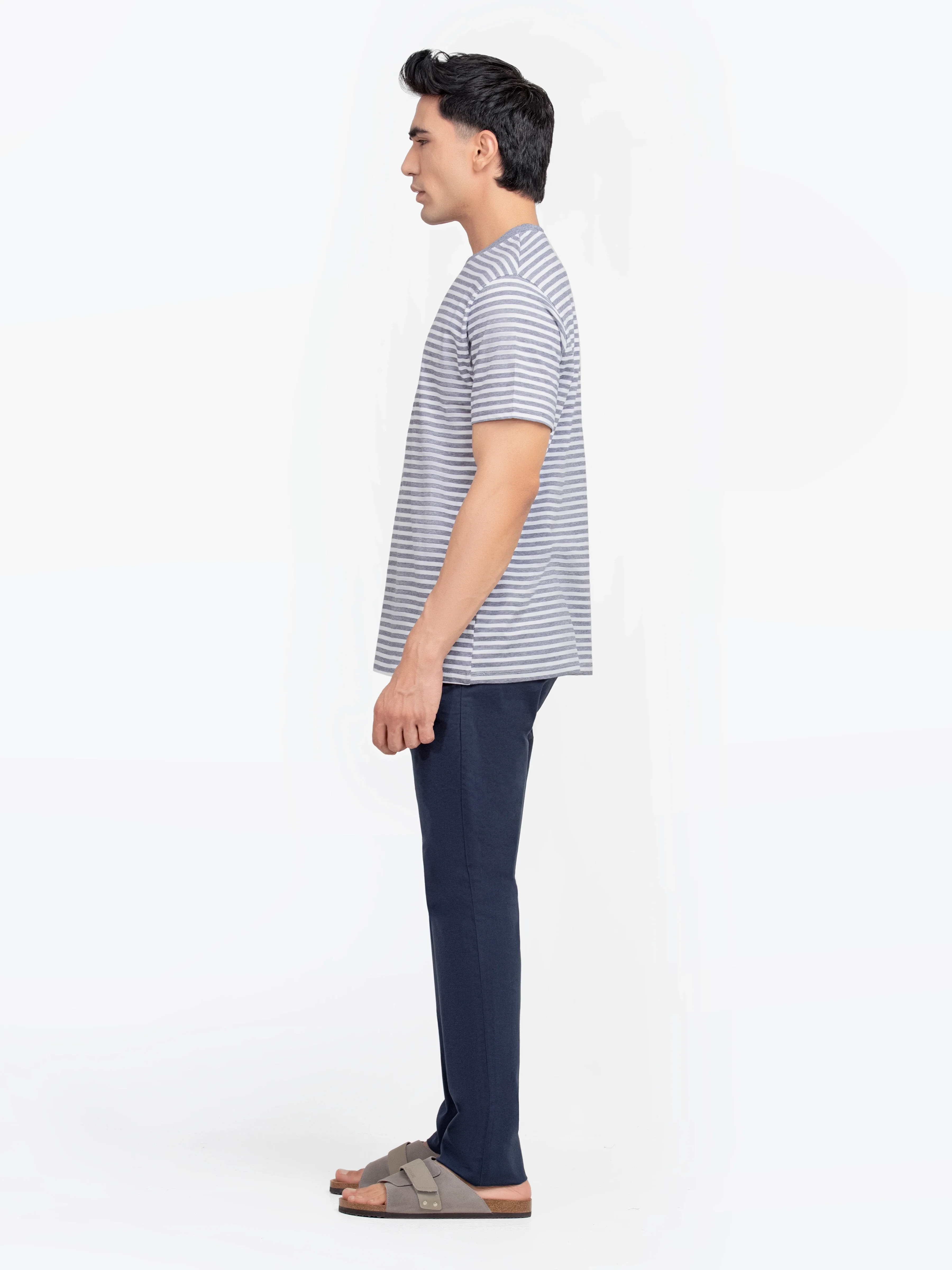 Crew Neck Striped Tee - EMTGT5-030 - Image 4