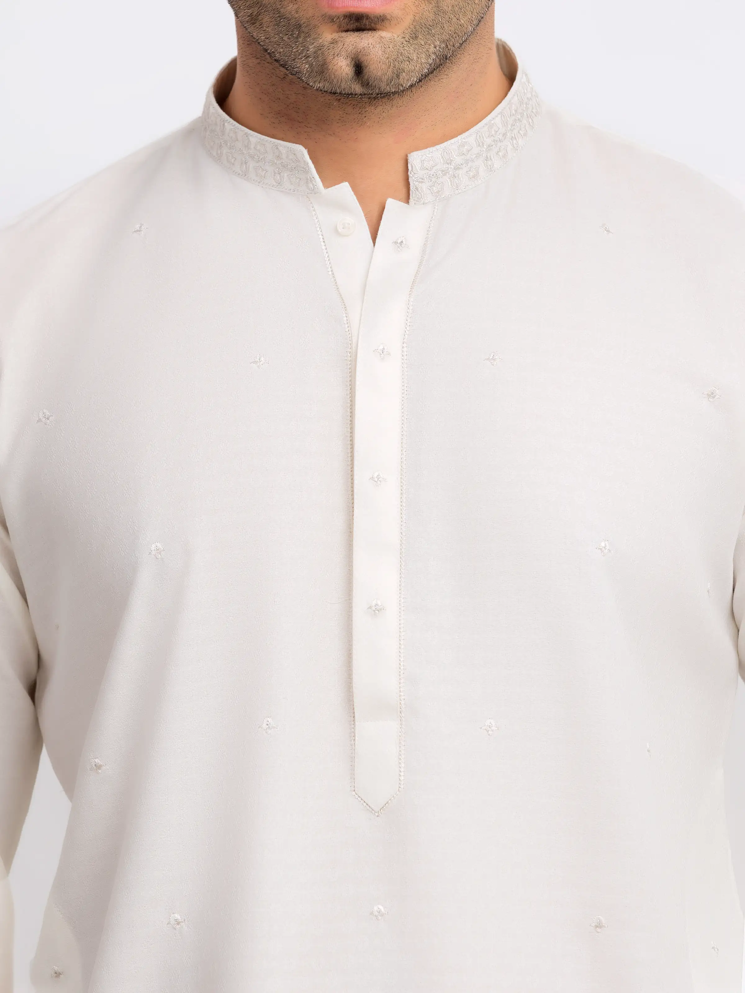 Embroidered Jacquard Kurta - EMTK5-99612 - Image 3