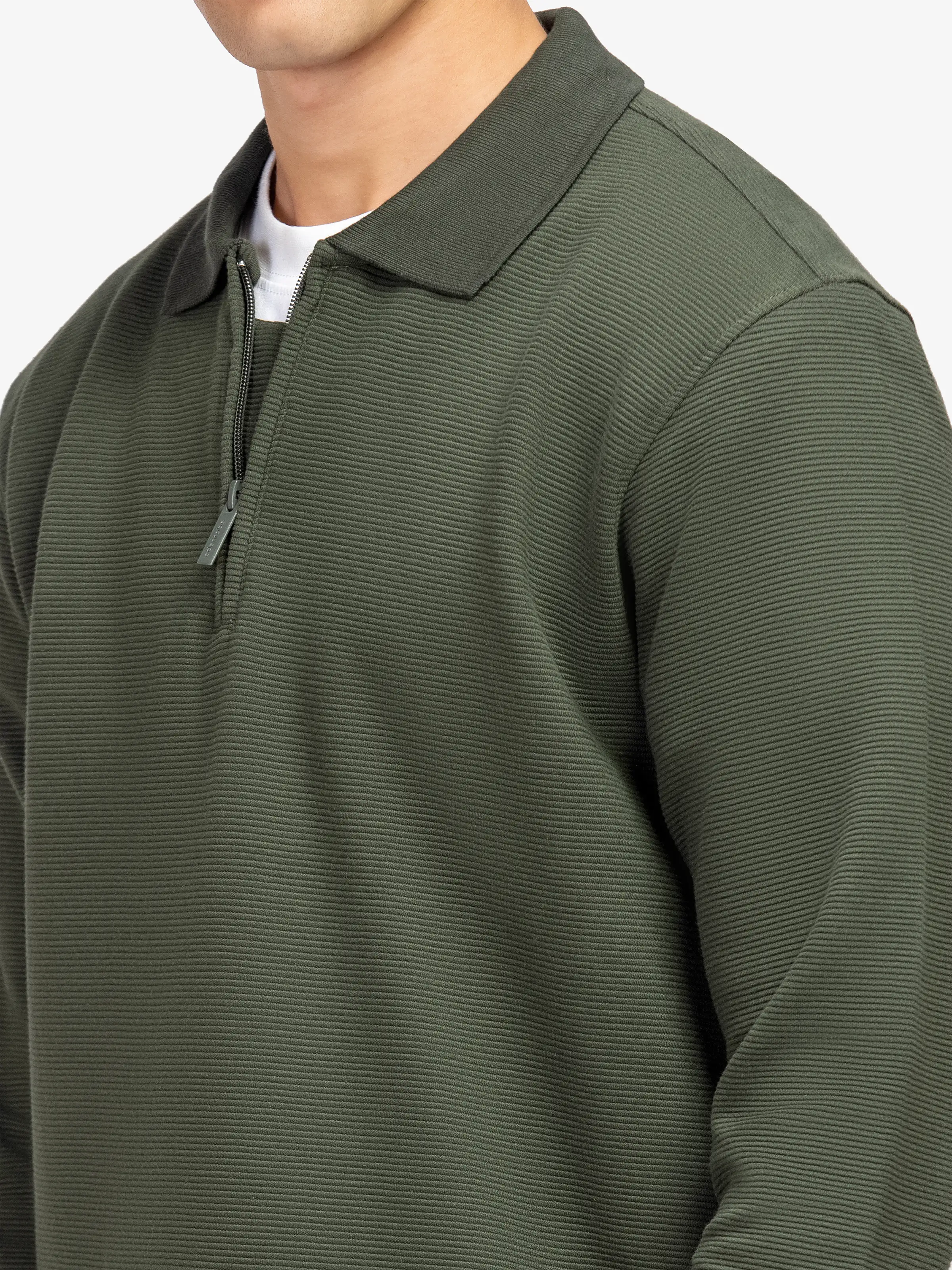 Full Sleeves Zipper Polo - EMTPFS5-005 - Image 2