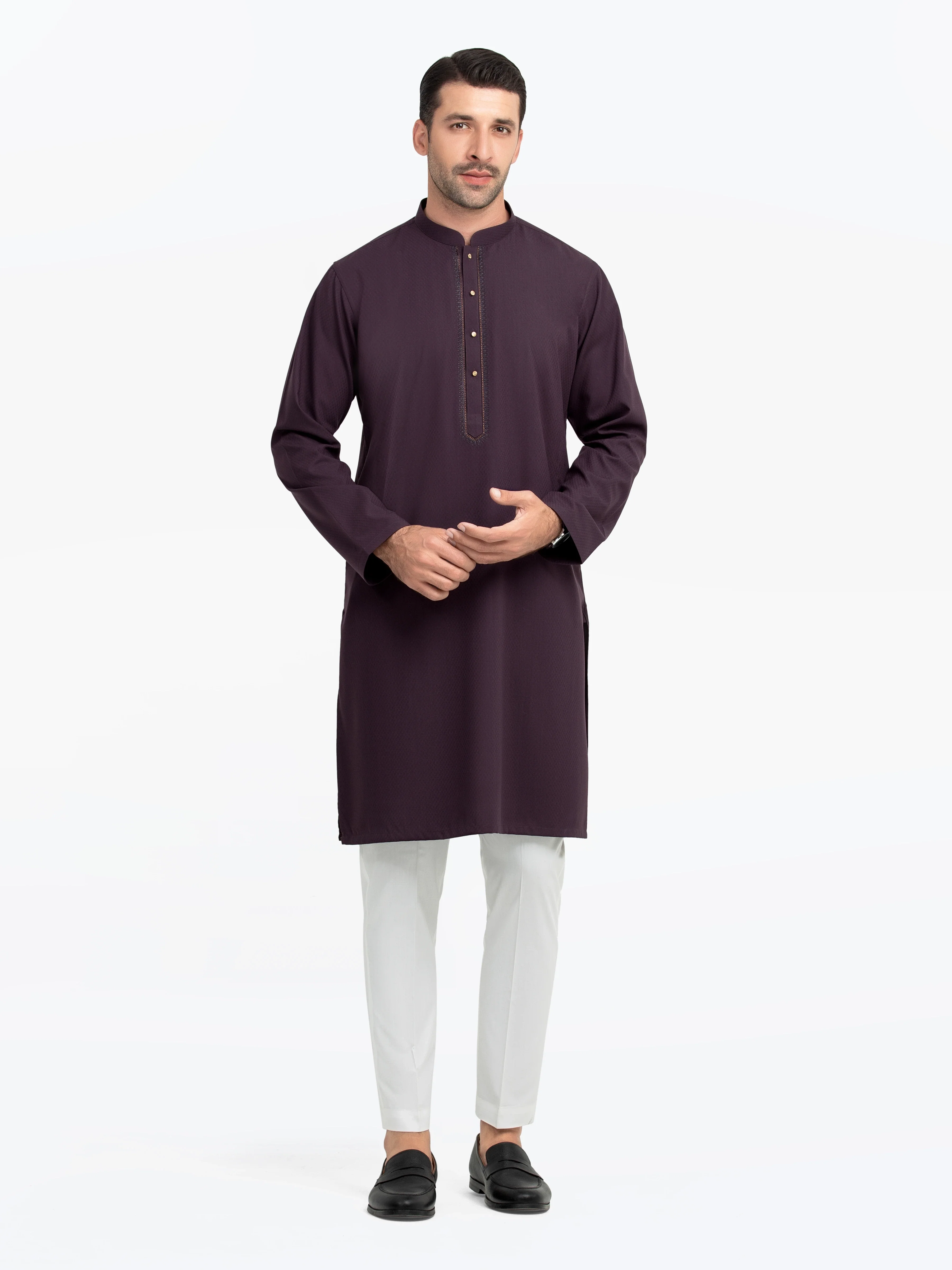 Embroidered Dobby Kurta - EMTK5-99542
