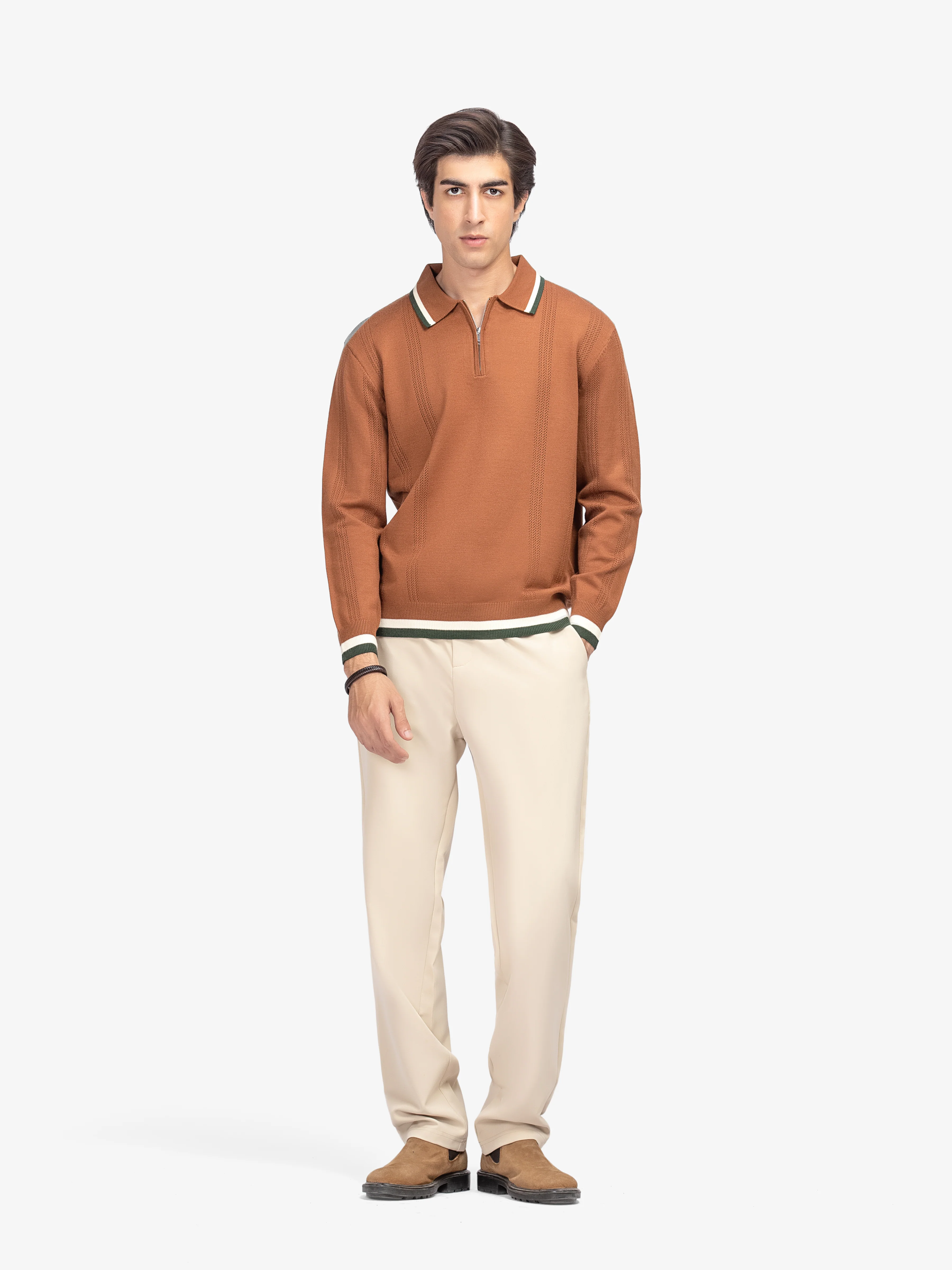 Quarter Zip-Up Sweater - EMTSWT5-020 - Image 2