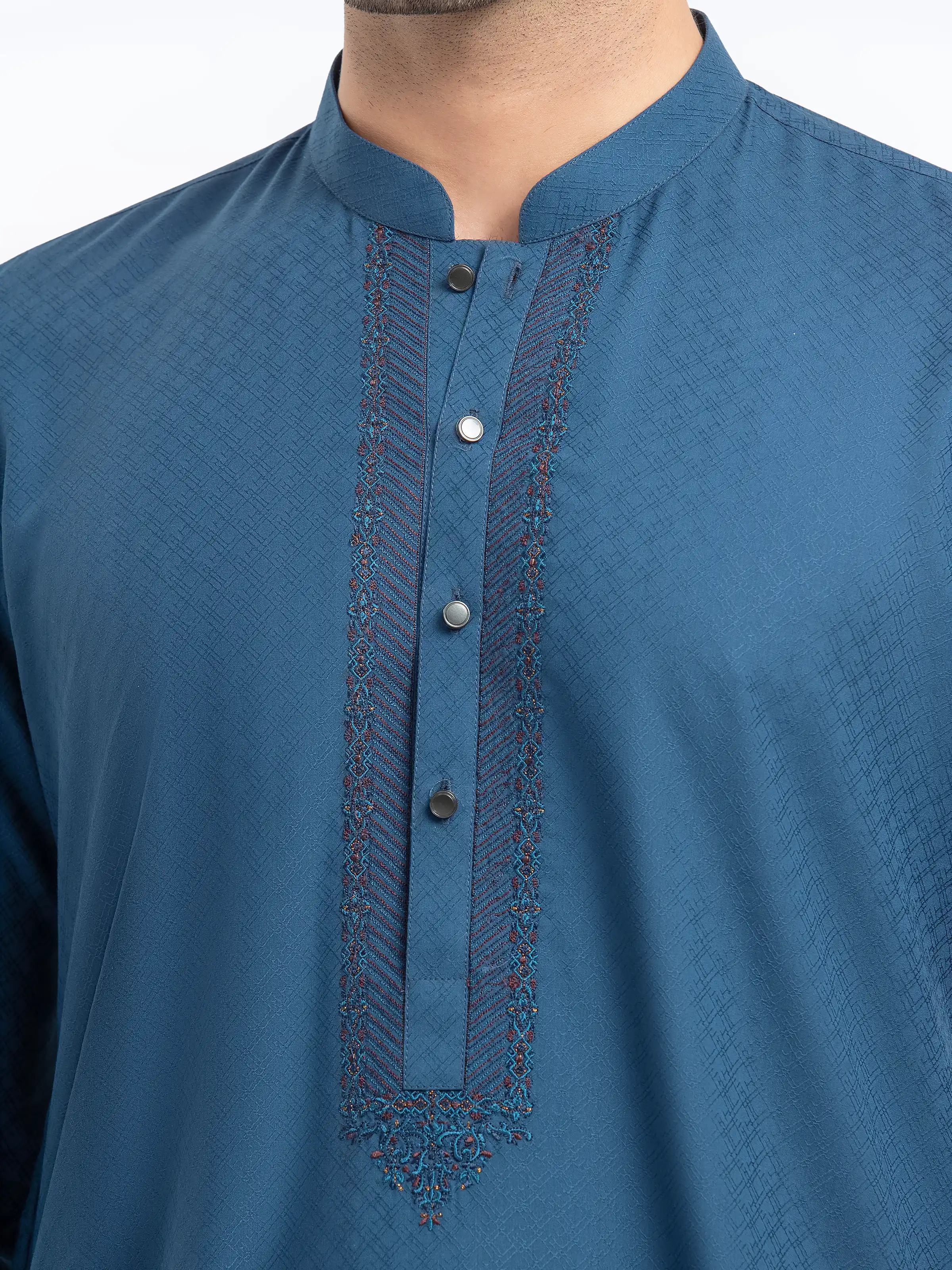 Embroidered Dobby Kurta - EMTK5-99526 - Image 3