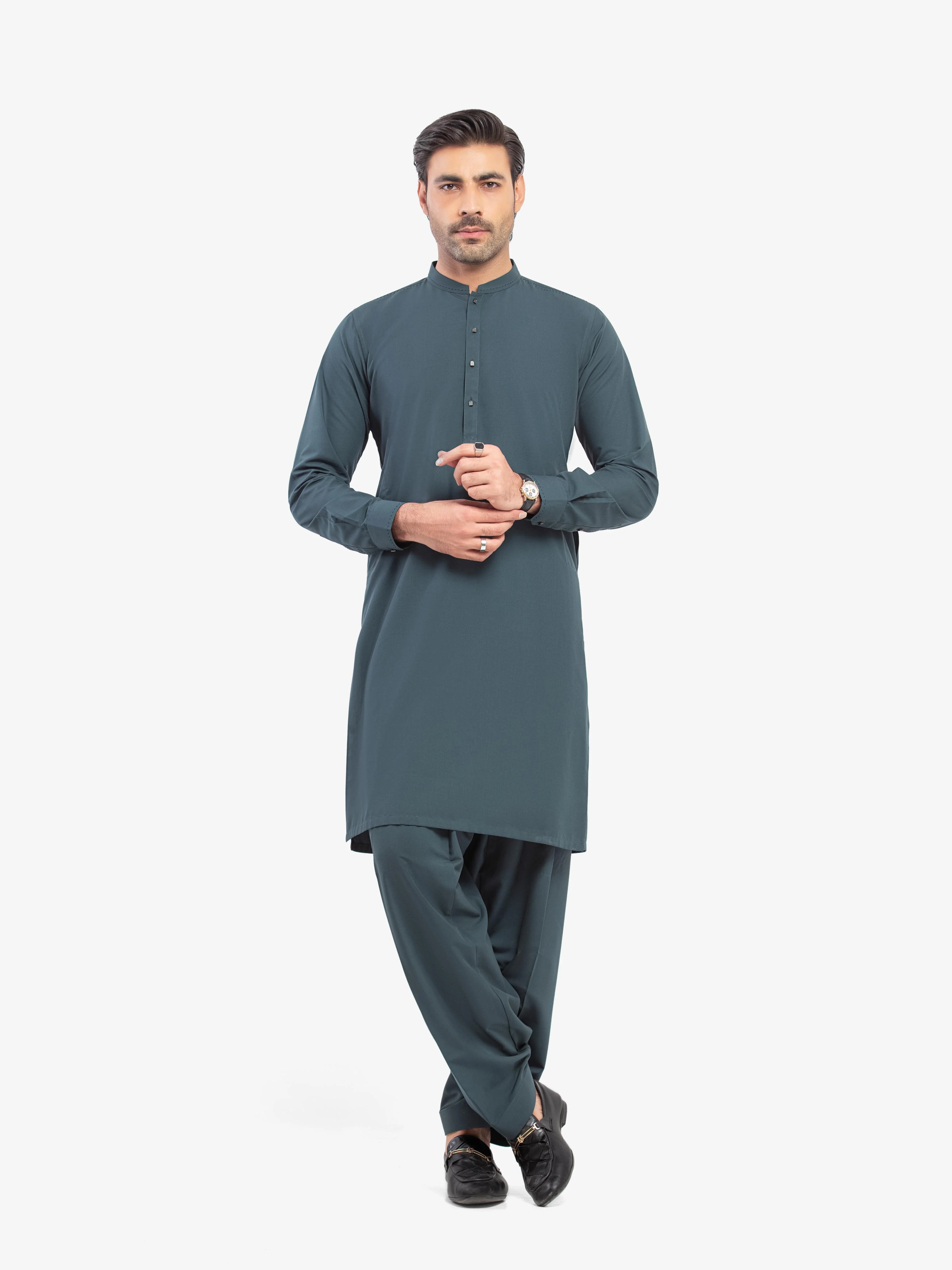 Men's Teal Green Shalwar Kameez - EMTKST5-99602