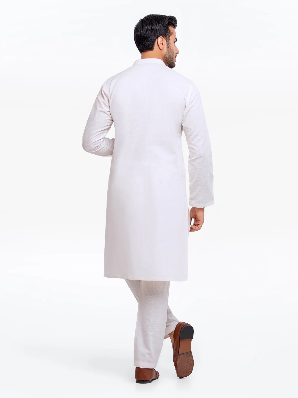 Embroidered Khaddar Kurta Pajama - EMTSC23-091 - Image 5