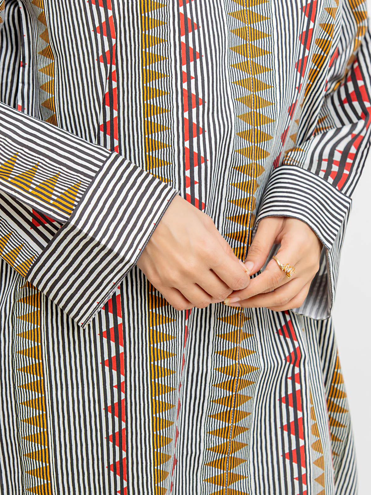 Printed Cotton Satin Shirt - EWTKP24-69690S - Image 5