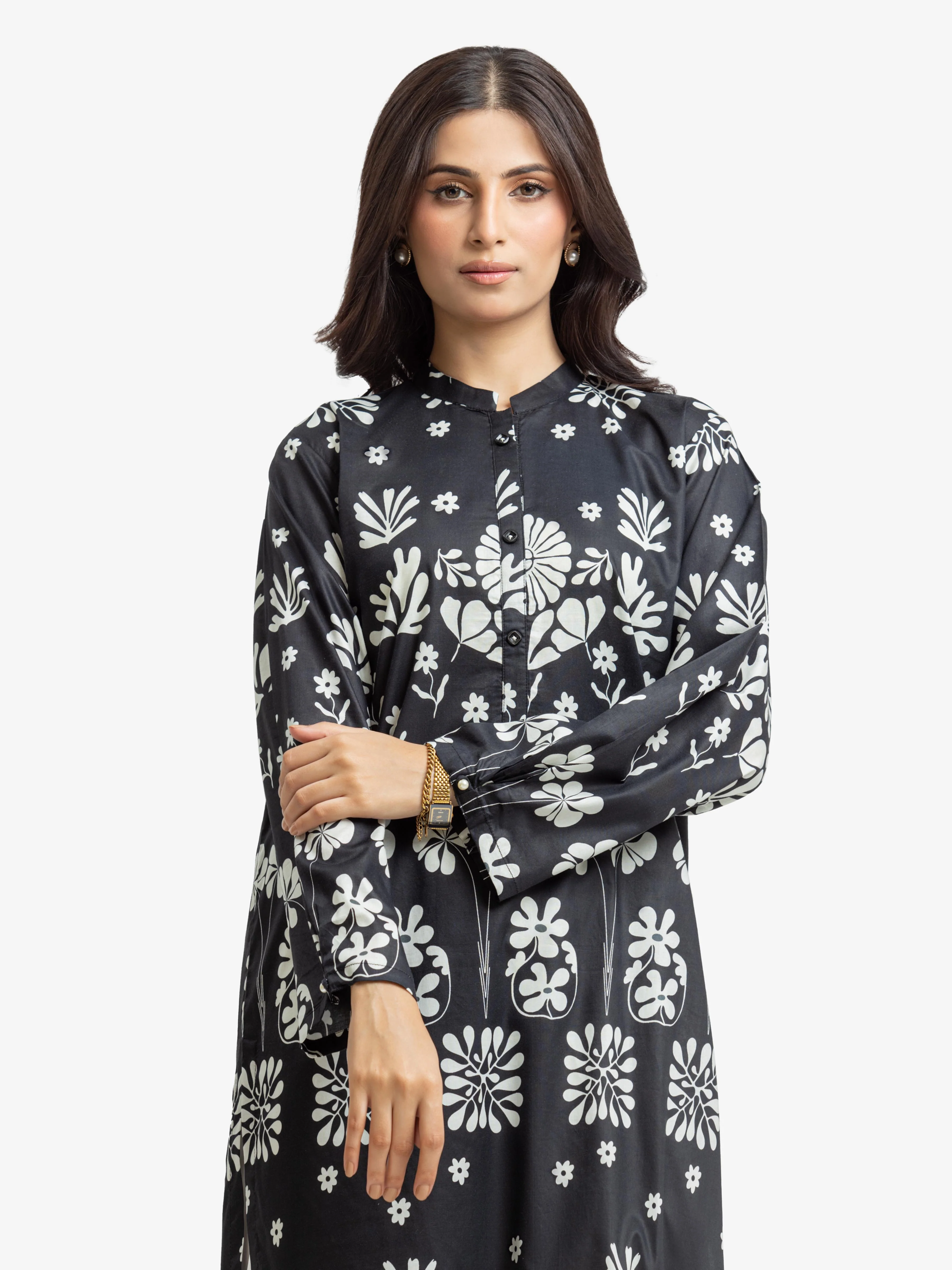 Printed Lawn Shirt - EWTKP24-69719S - Image 2