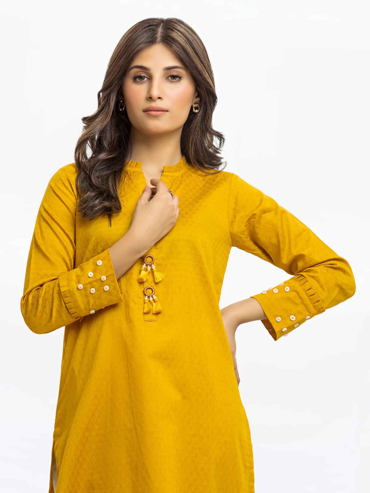 Solid Dobby Shirt - EWTKS24-68953S - Image 2