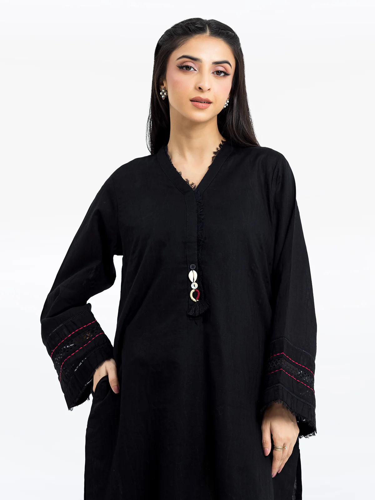 Solid Jacquard Shirt - EWTKS24-69712S - Image 2