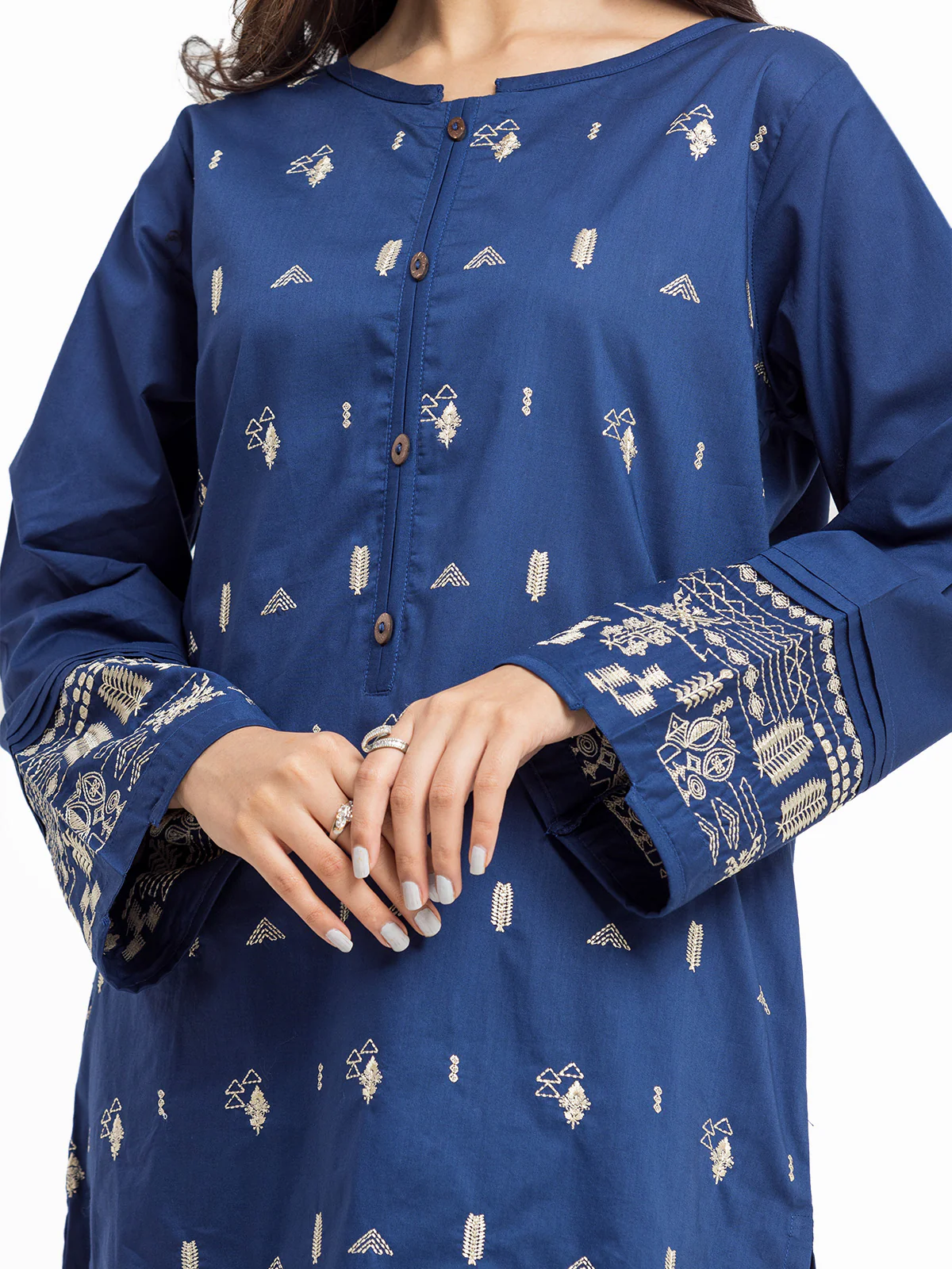 Embroidered Cambric Shirt Trouser - EWTKE24-81043ST - Image 3