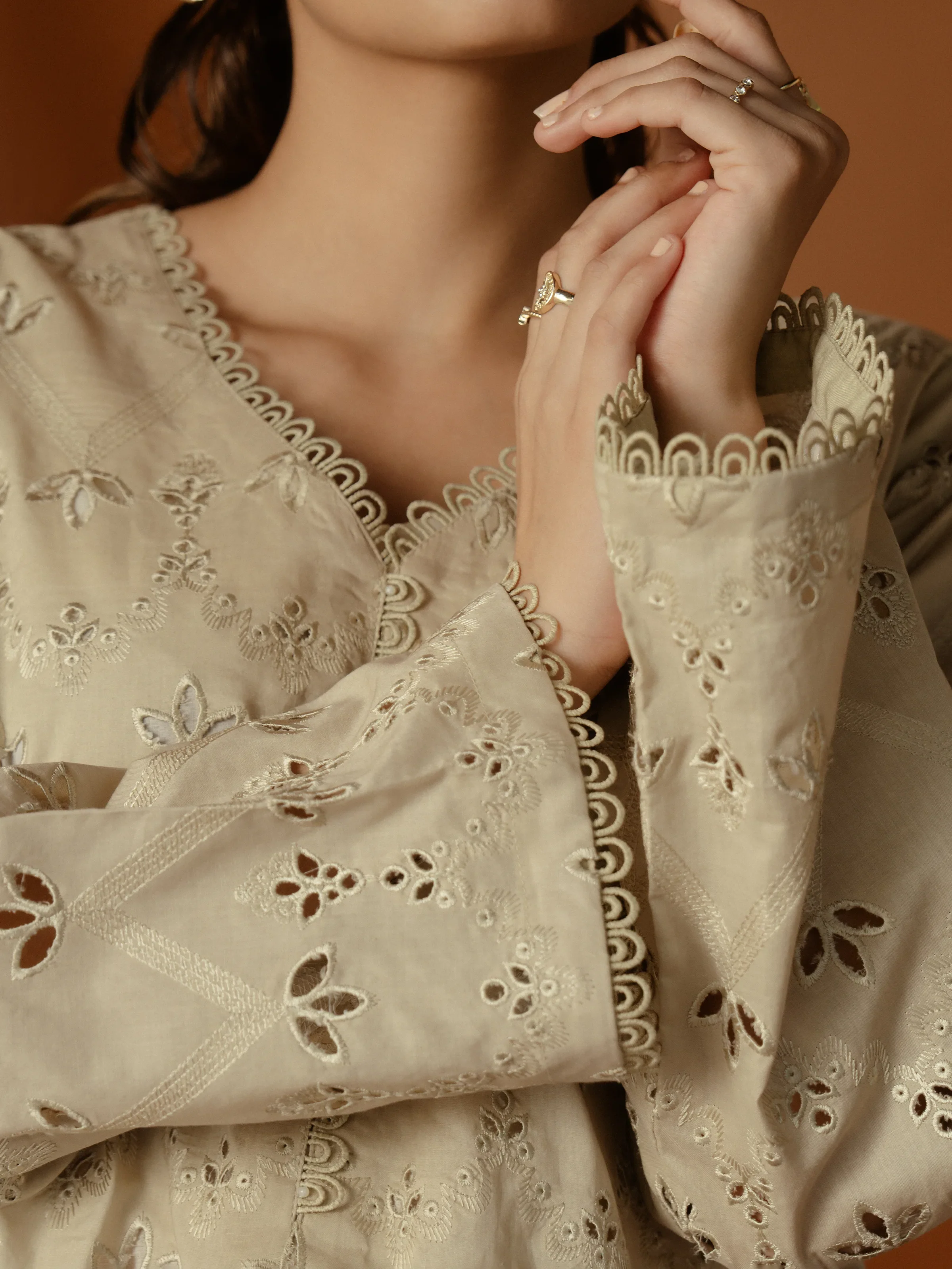 Embroidered Cambric Shirt Trouser - EWTKE24-81193ST - Image 6