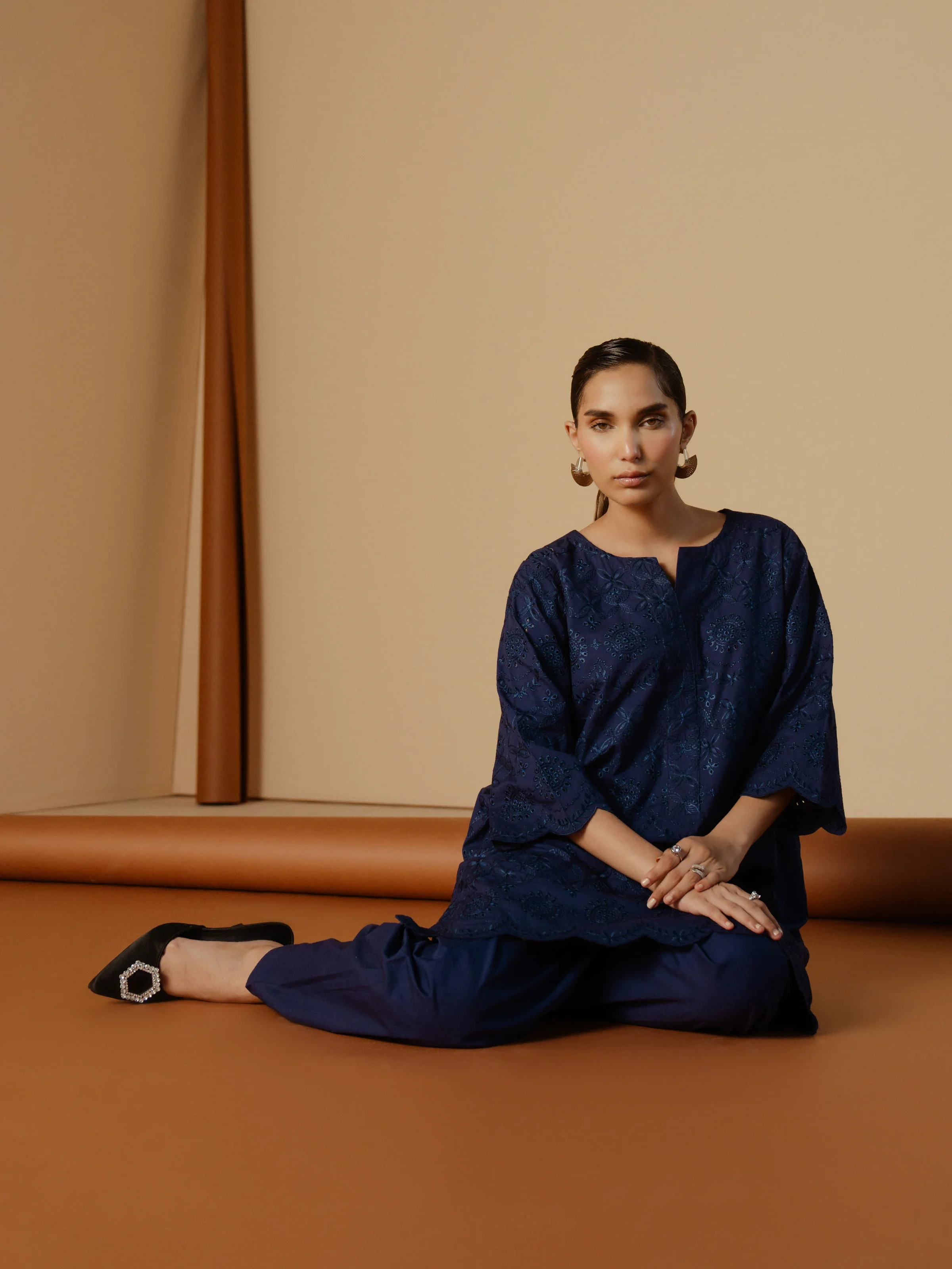 Embroidered Cambric Shirt Trouser - EWTKE24-81196ST - Image 4